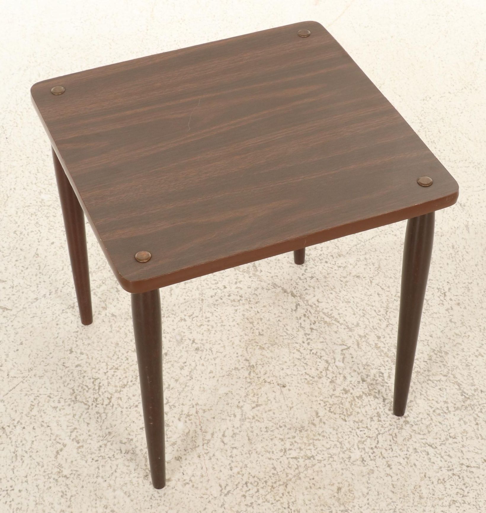 Set of Three Mid Century Modern Stacking Wood and Laminate End Tables