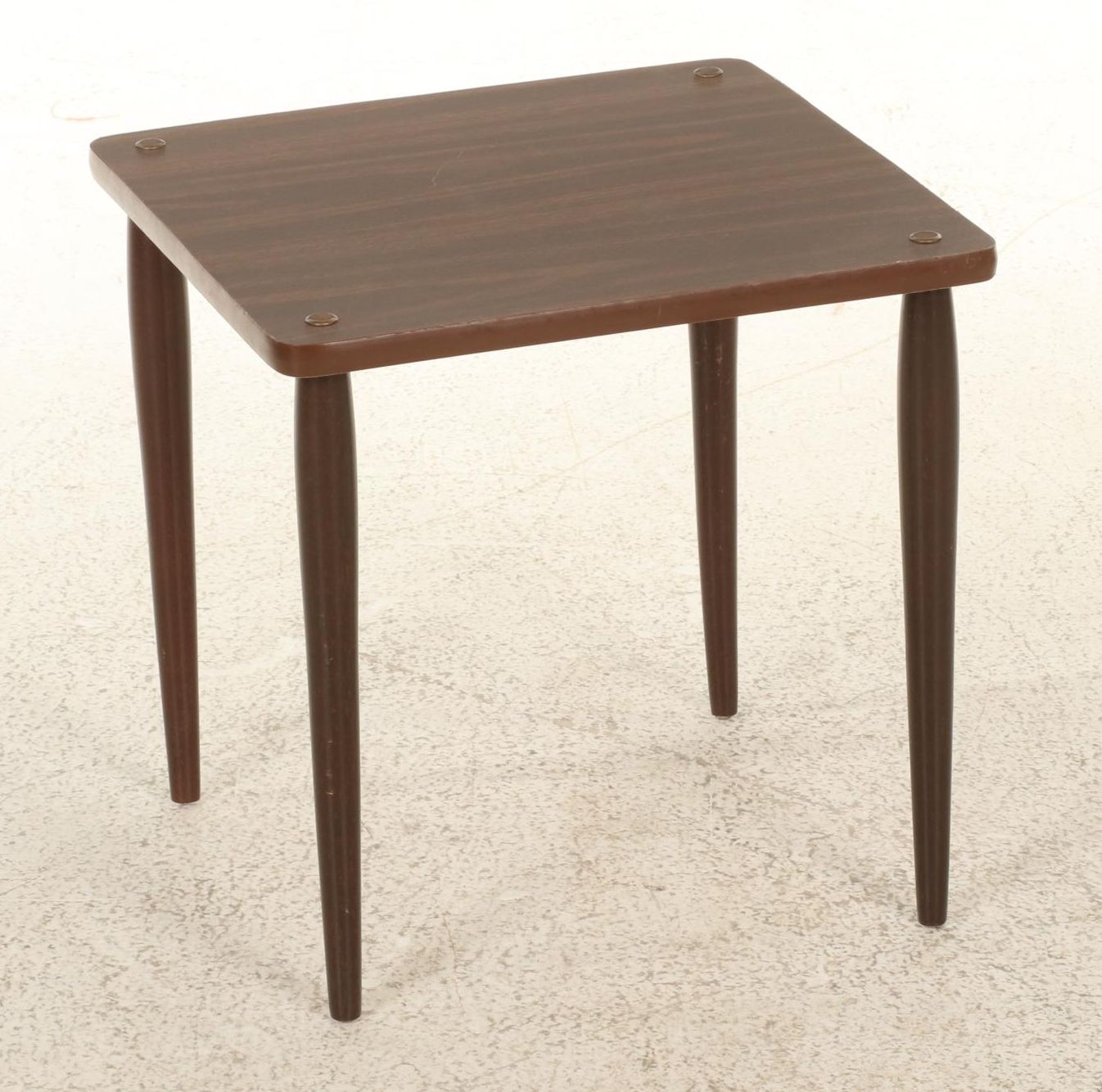 Set of Three Mid Century Modern Stacking Wood and Laminate End Tables