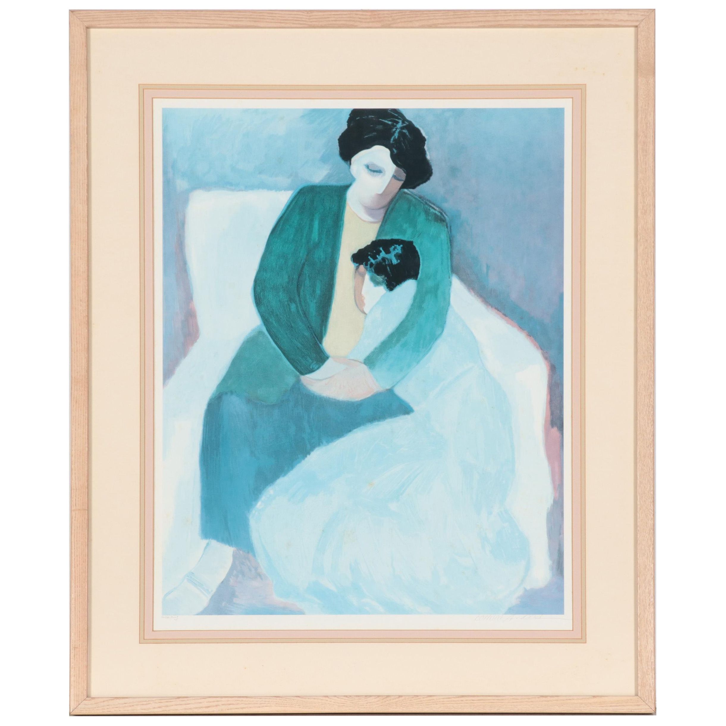 Barbara A. Wood Offset Lithograph "Circle of Love," Late 20th Century