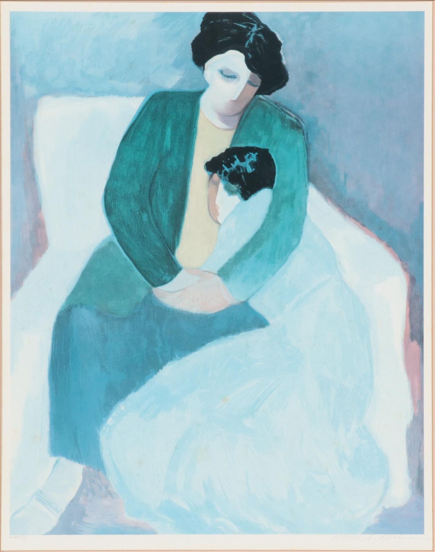 Barbara A. Wood Offset Lithograph "Circle of Love," Late 20th Century