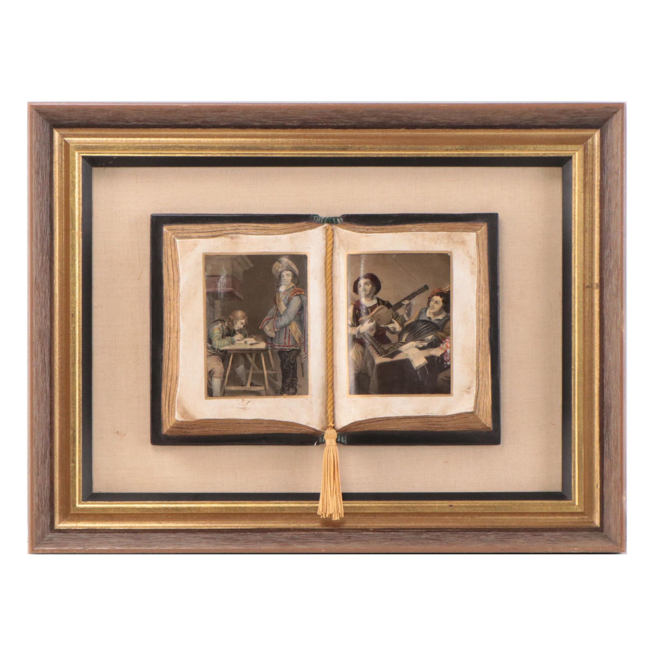 Sungott Art Studios Carved Wood Book With Engraving