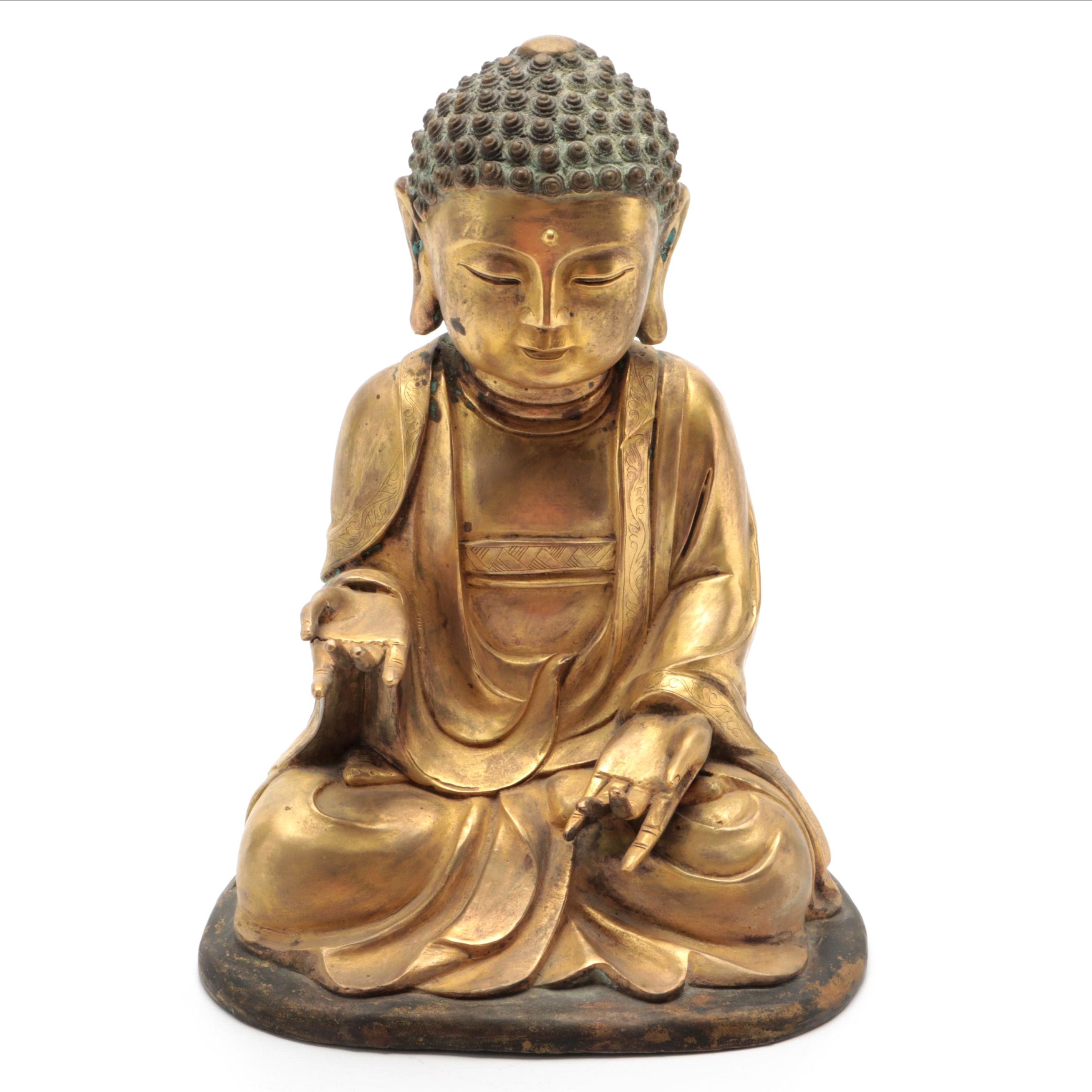 Japanese Gilt Bronze Buddha