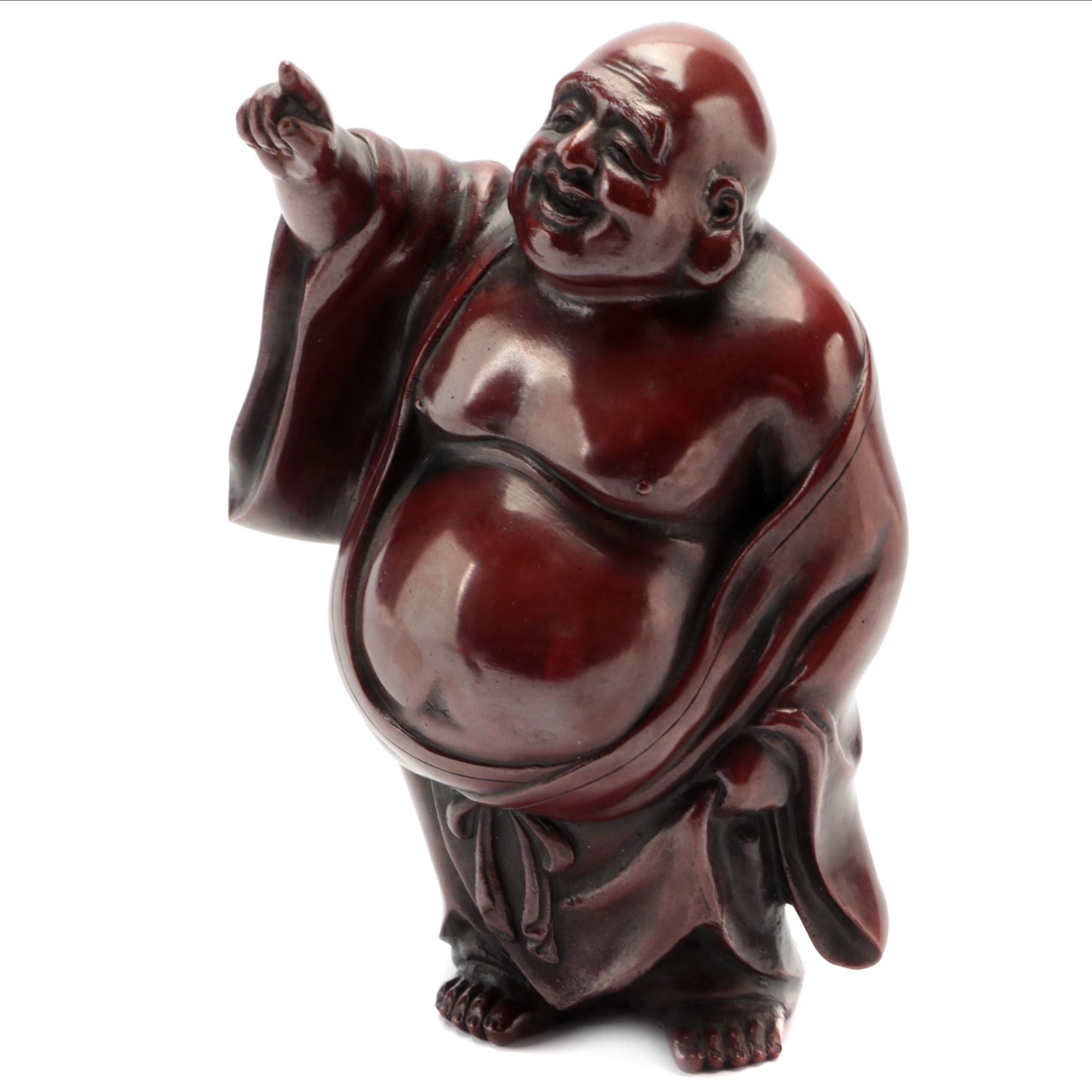 Japanese Lacquered Bronze Budai