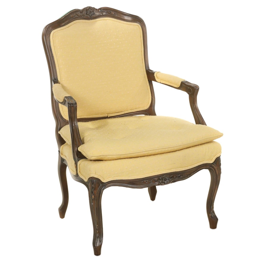 Western Furniture Co. Louis XV Style Hardwood and Upholstered Fauteuil