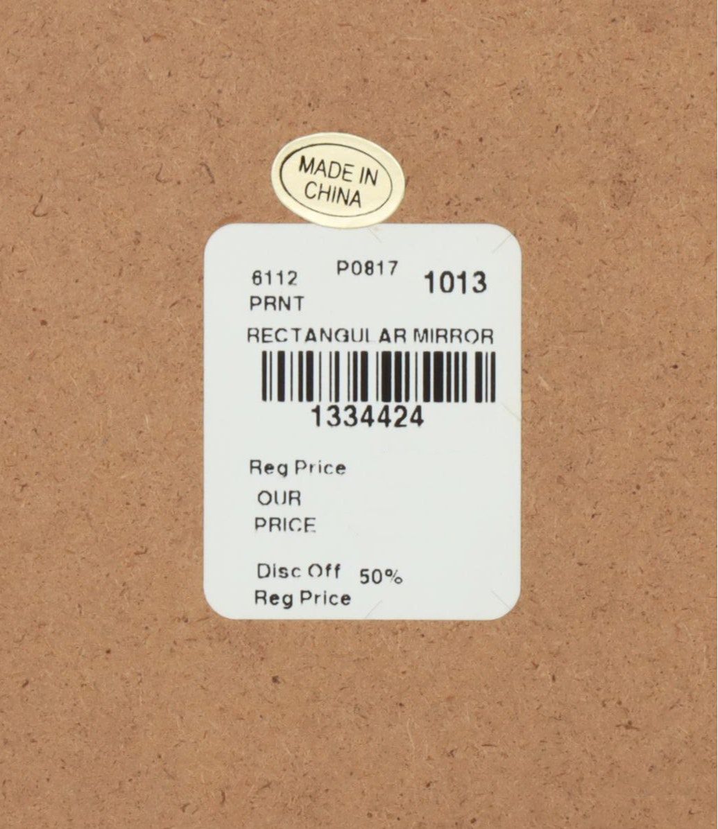 Modernist Style Gilt-Decorated and Beveled Glass Wall Mirror