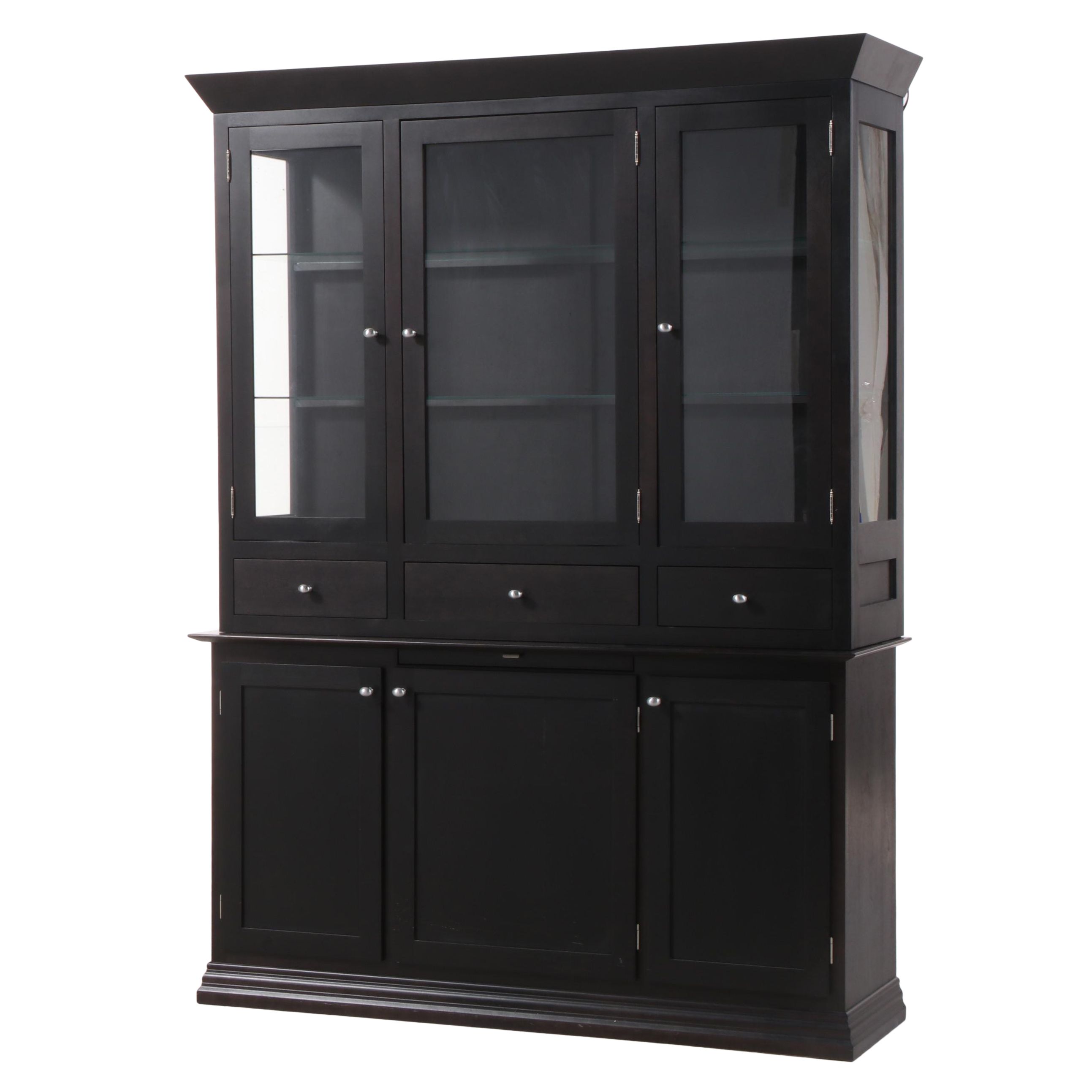 Dinec Furniture Ebonized China Cabinet