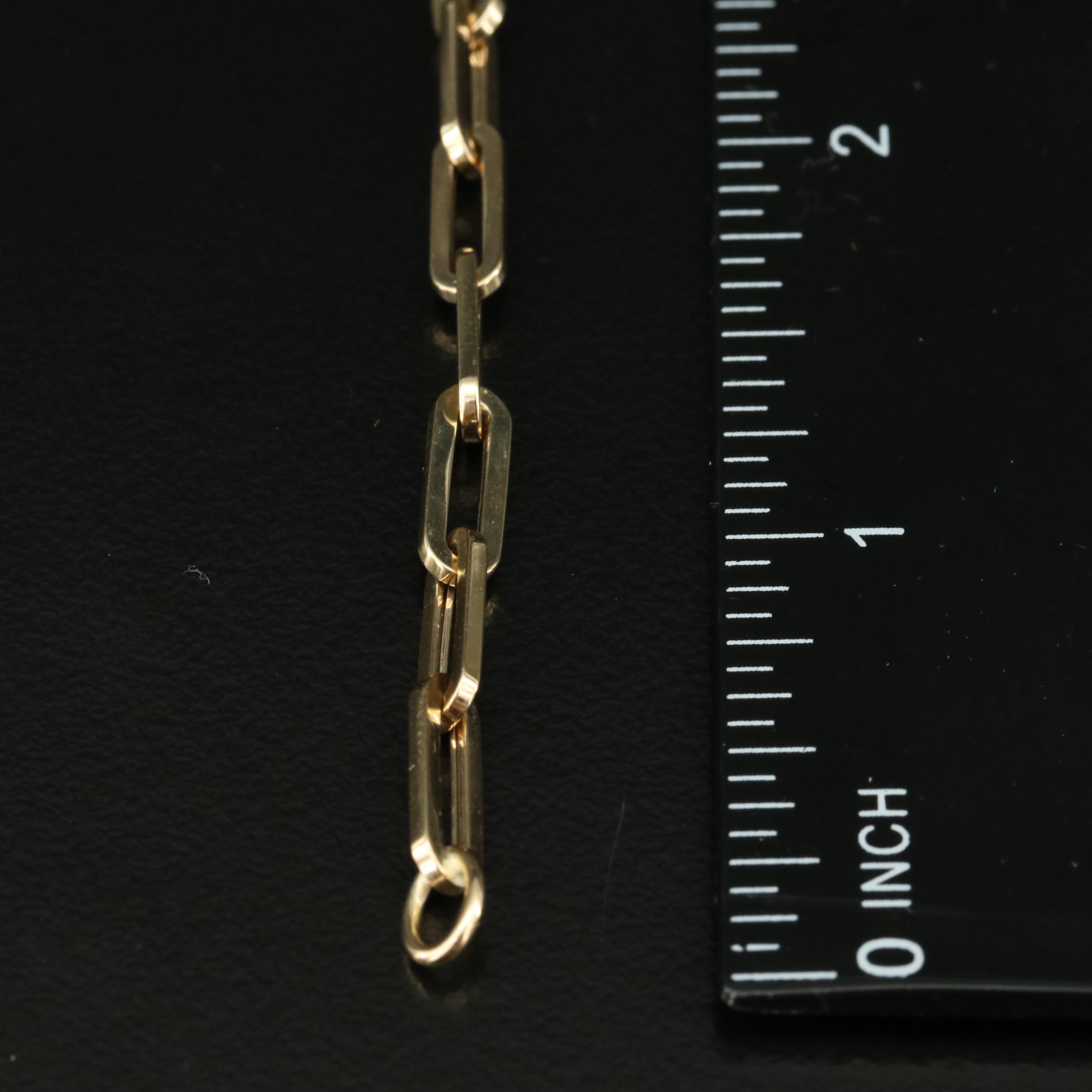 14K Paper Clip Chain Bracelet