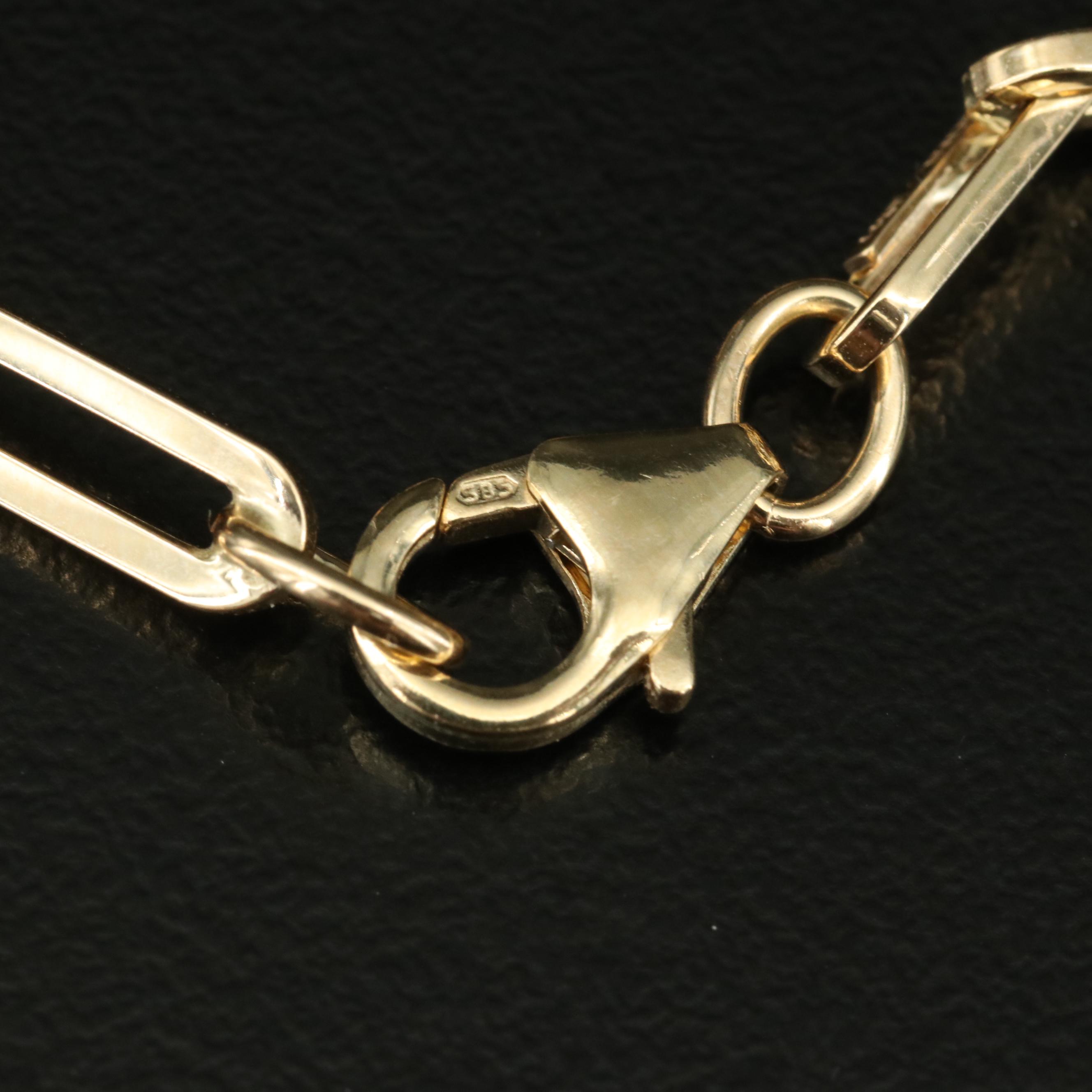 14K Paper Clip Chain Bracelet