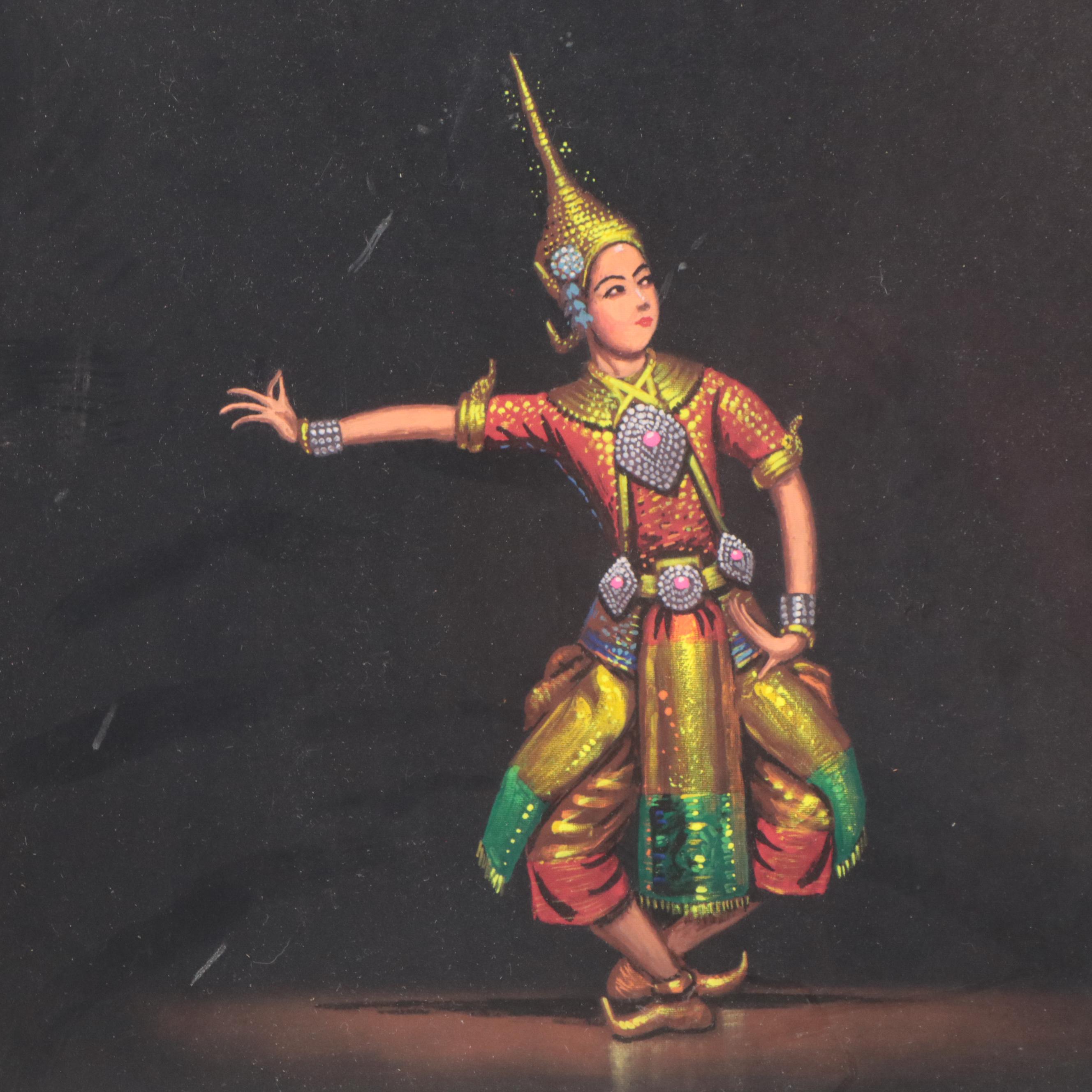 Vichitr Gouache Paintings of Thai Dancing Figures