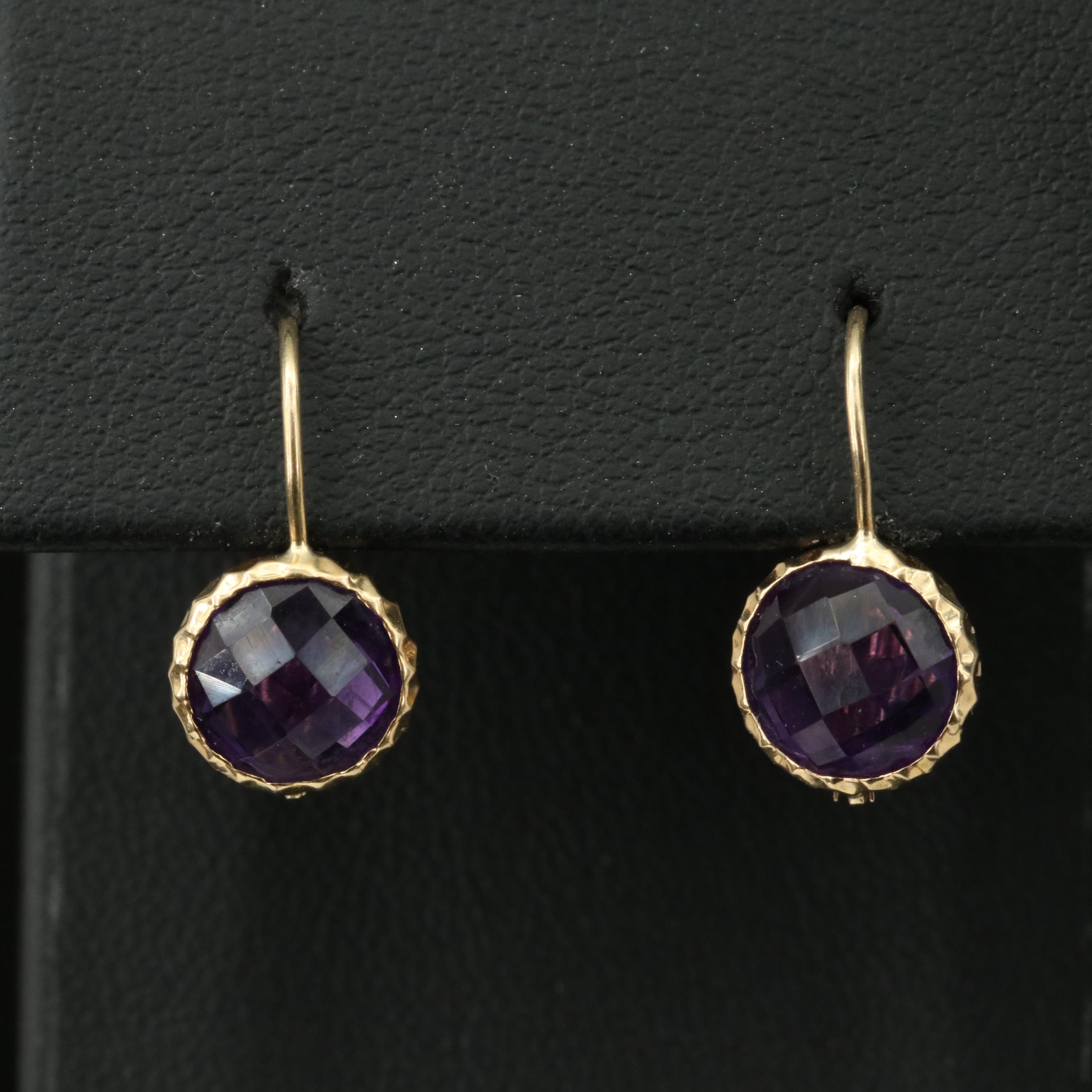 14K Amethyst Earrings