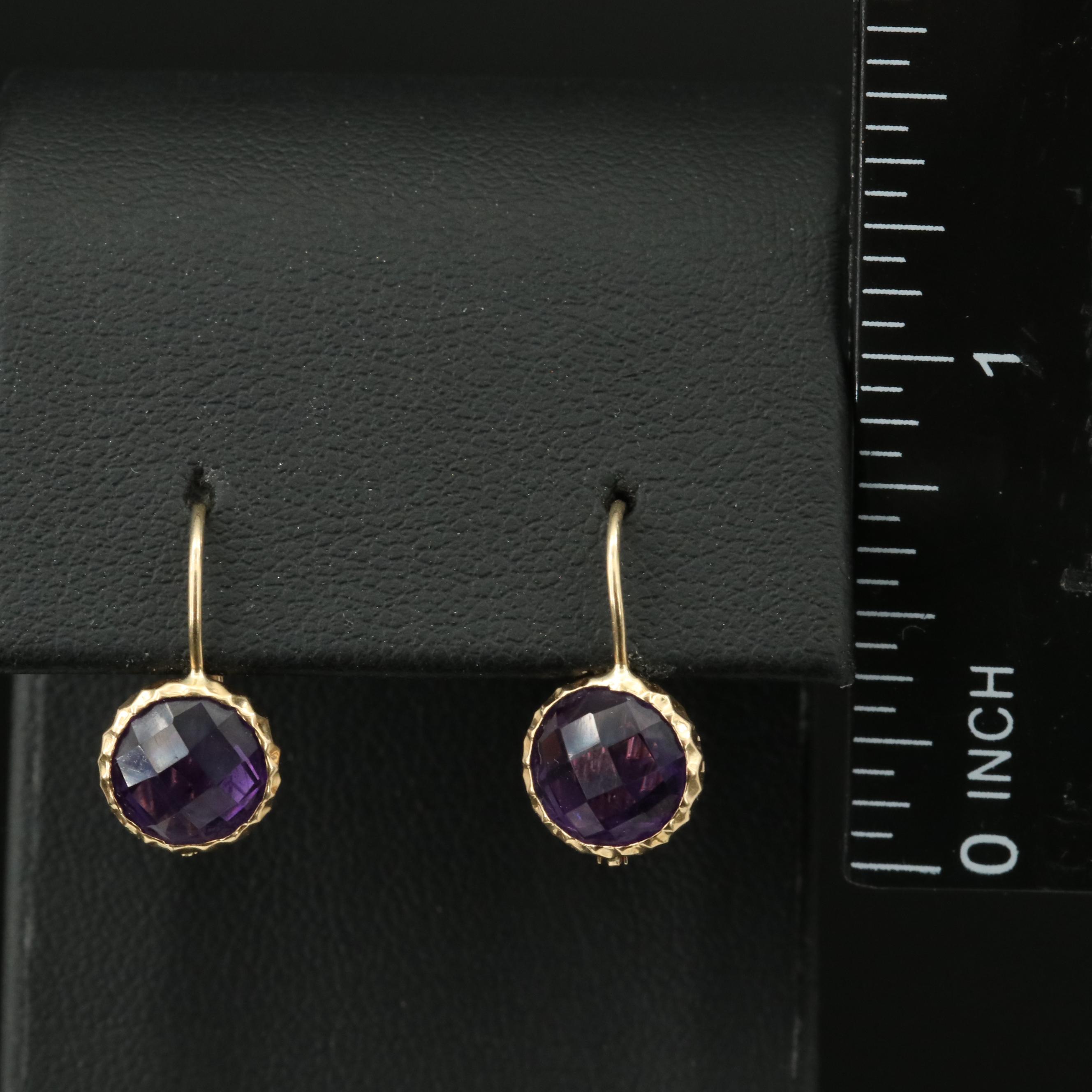 14K Amethyst Earrings