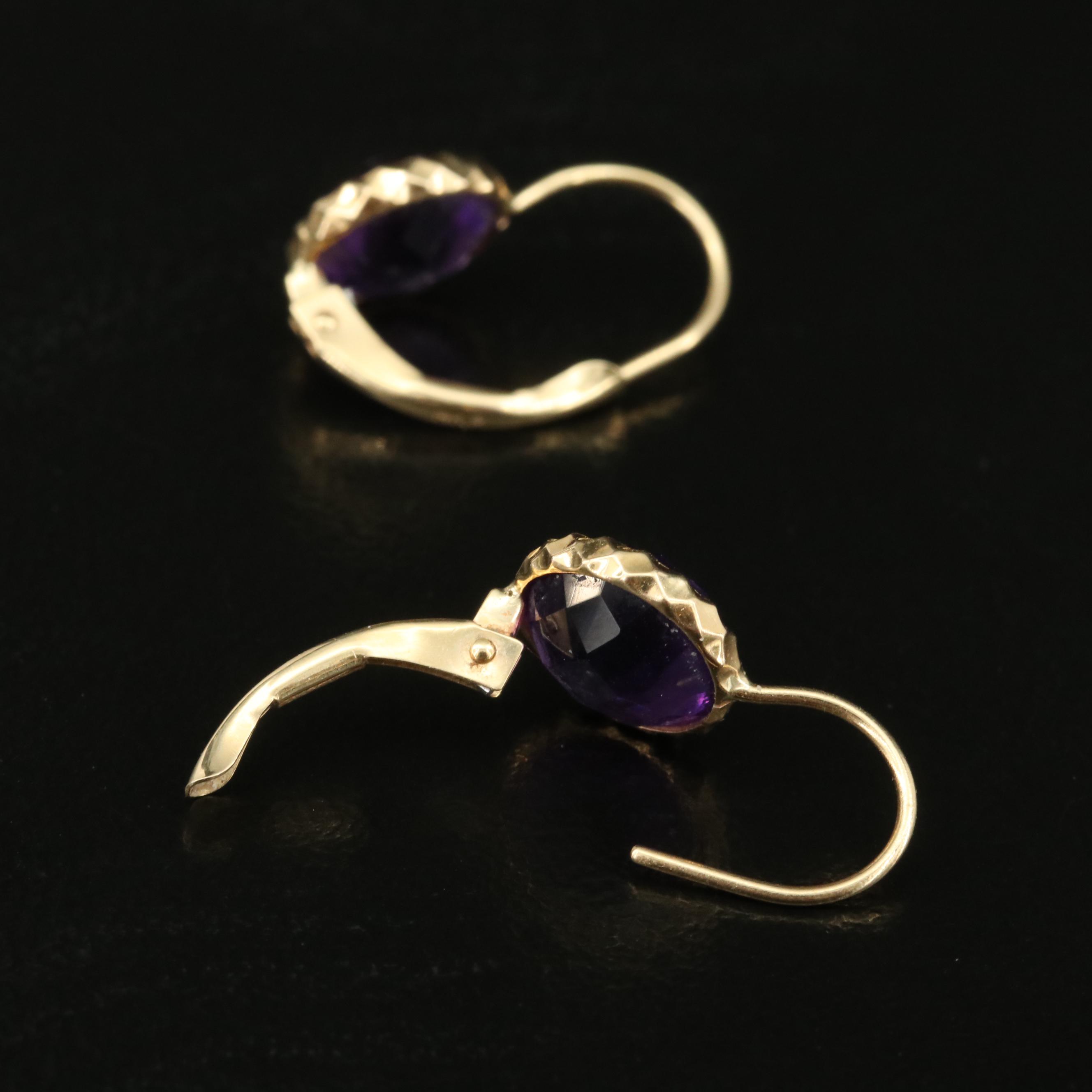 14K Amethyst Earrings