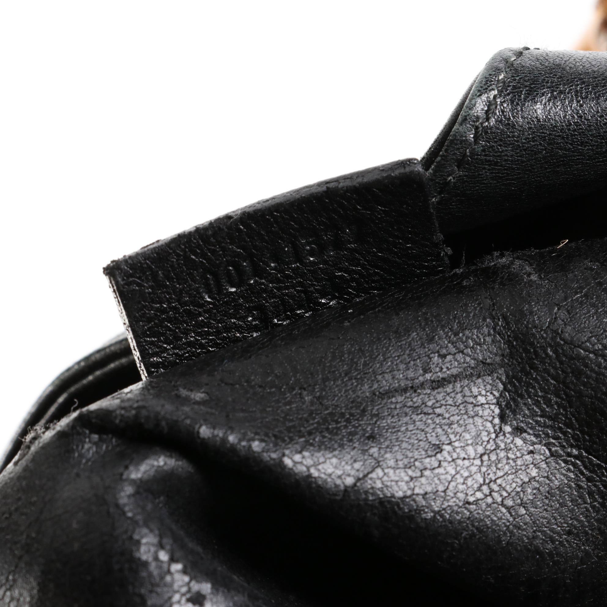 Gucci Bamboo Leather Shoulder Bag with Shoulder Strap