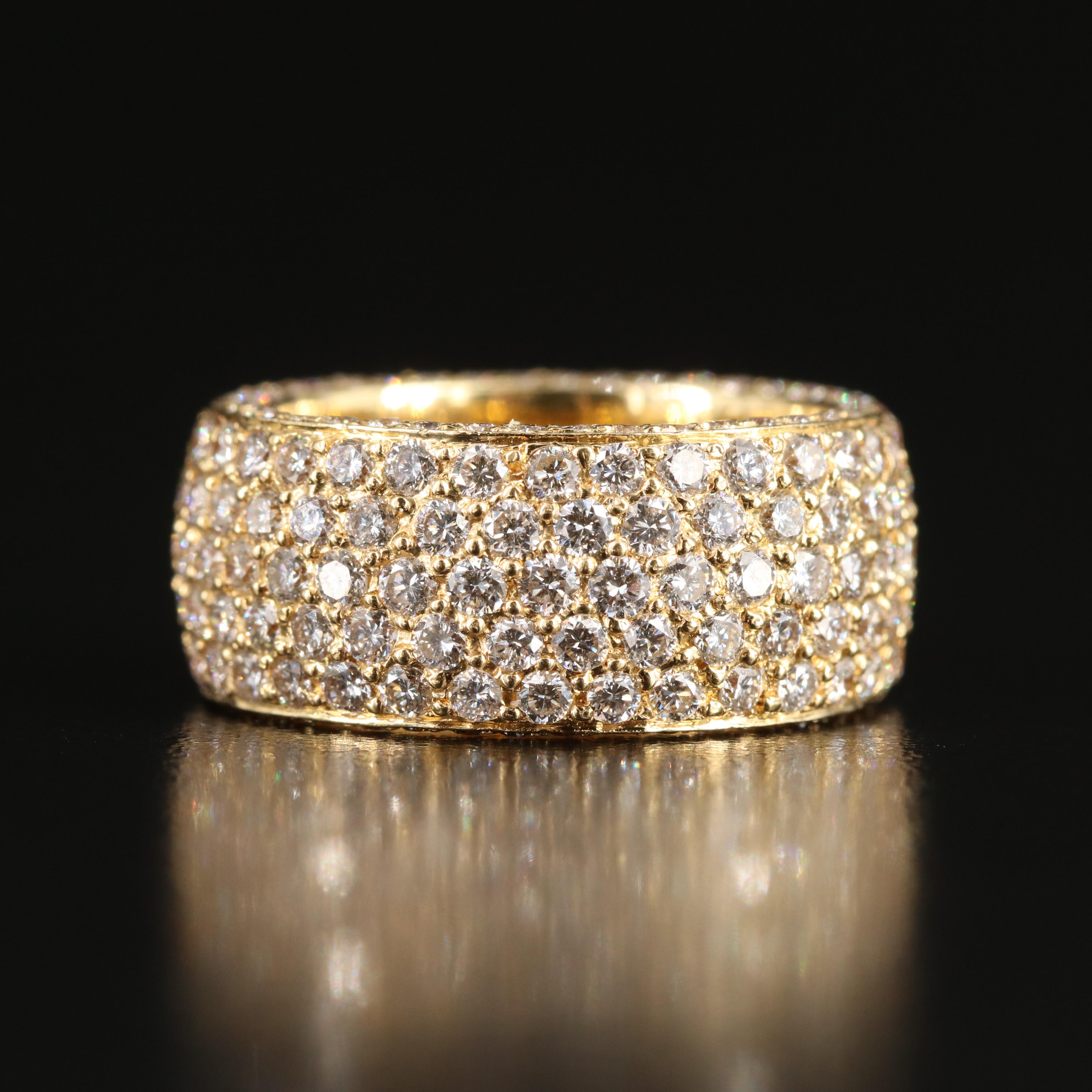 18K 4.11 CTW Pavé Diamond Eternity Band