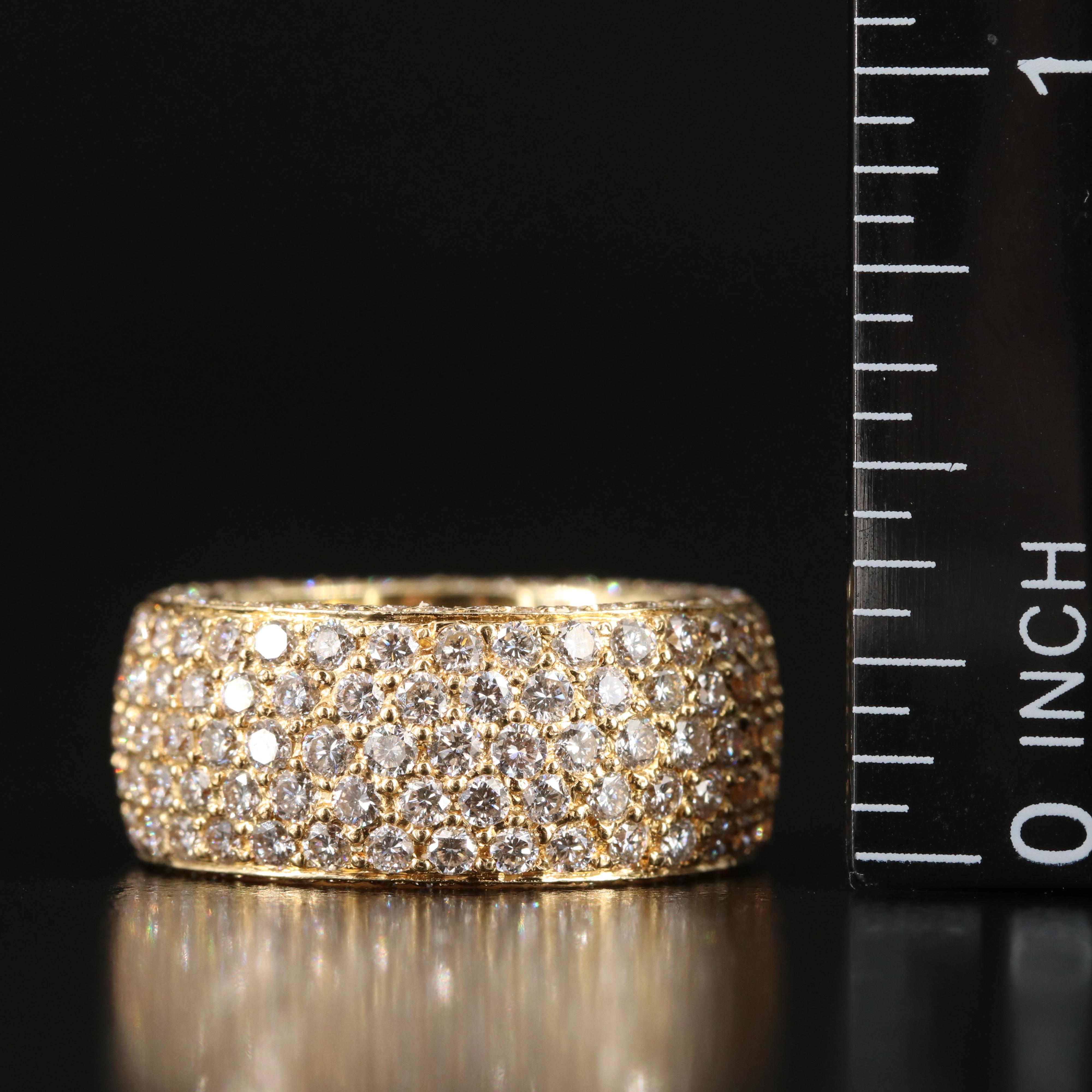 18K 4.11 CTW Pavé Diamond Eternity Band