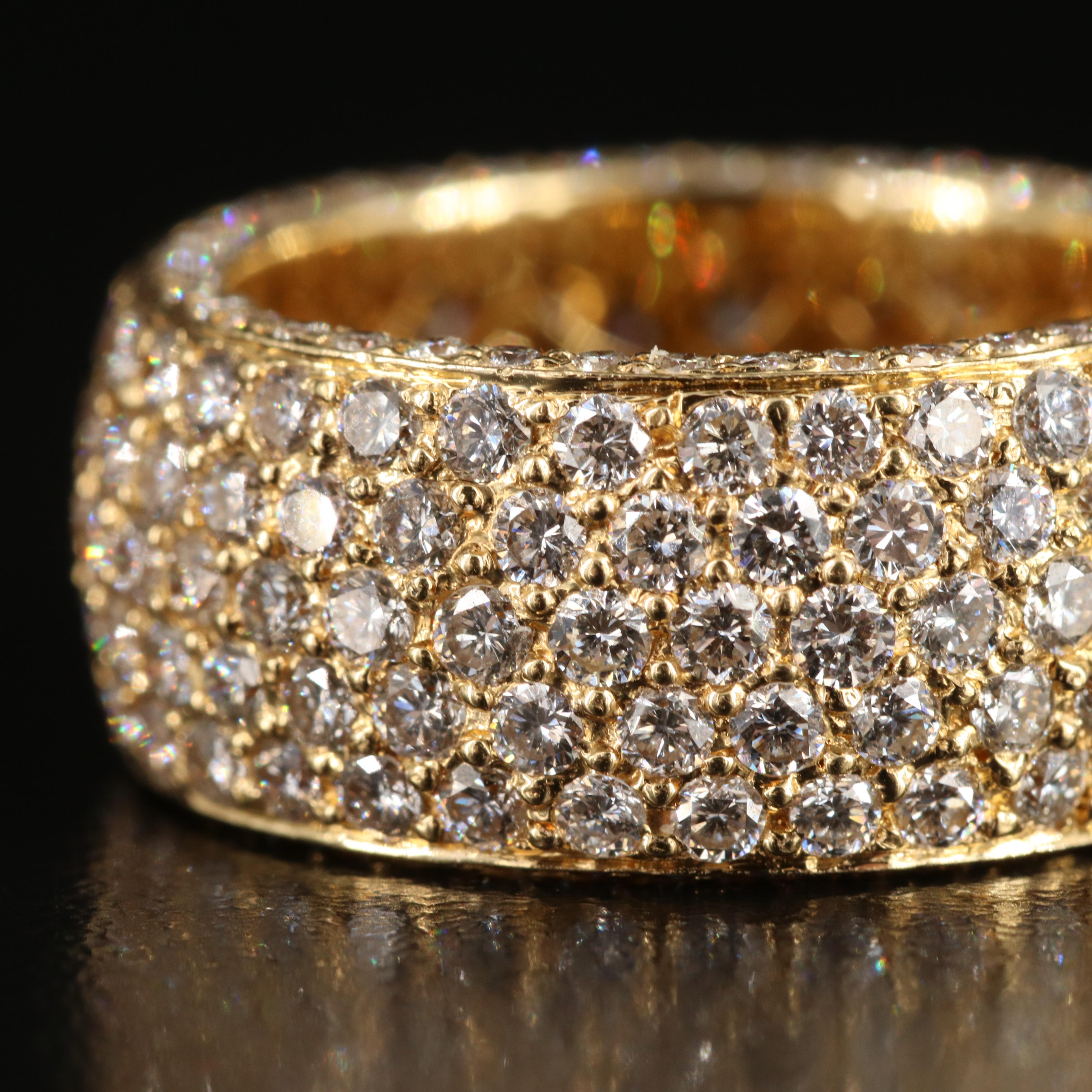 18K 4.11 CTW Pavé Diamond Eternity Band