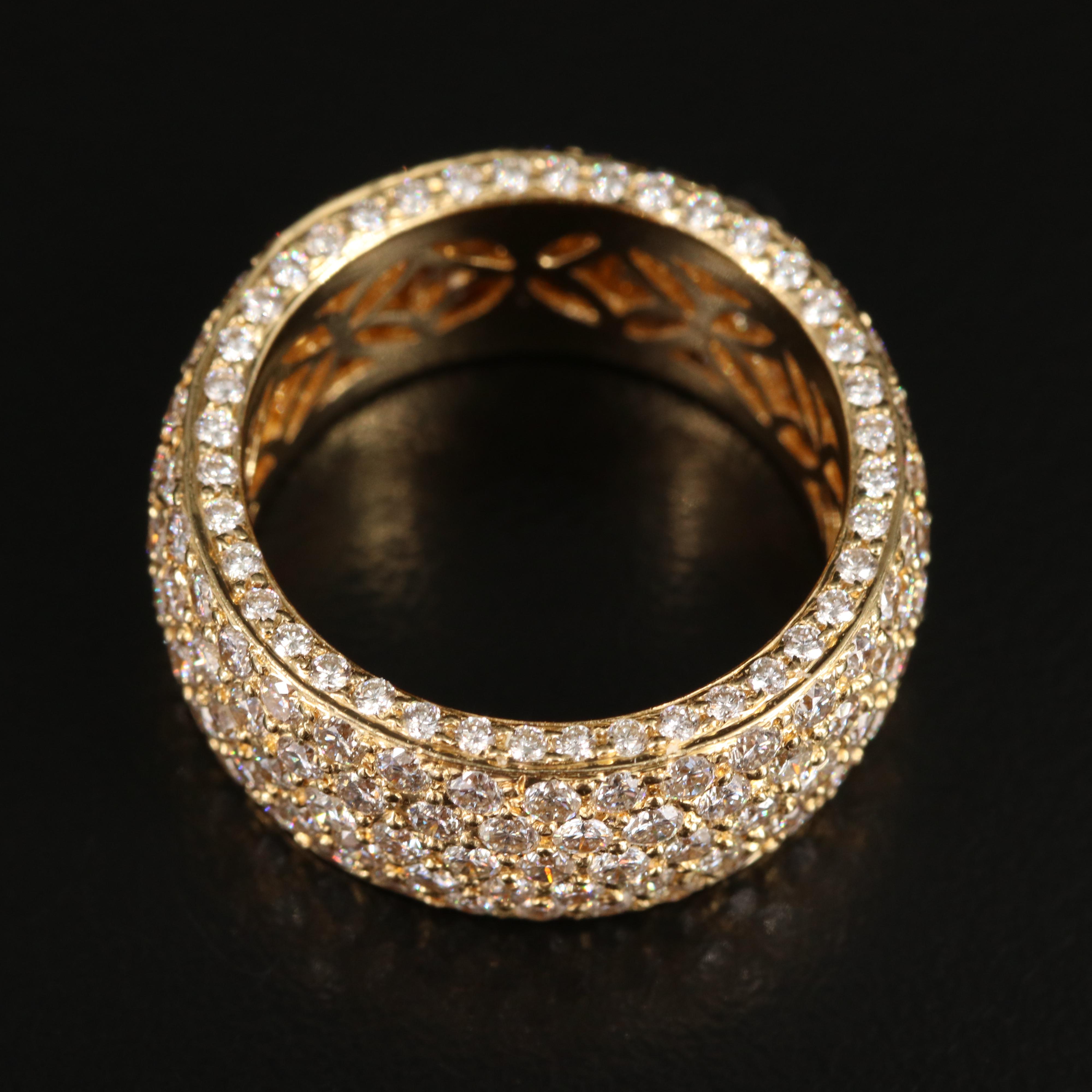 18K 4.11 CTW Pavé Diamond Eternity Band