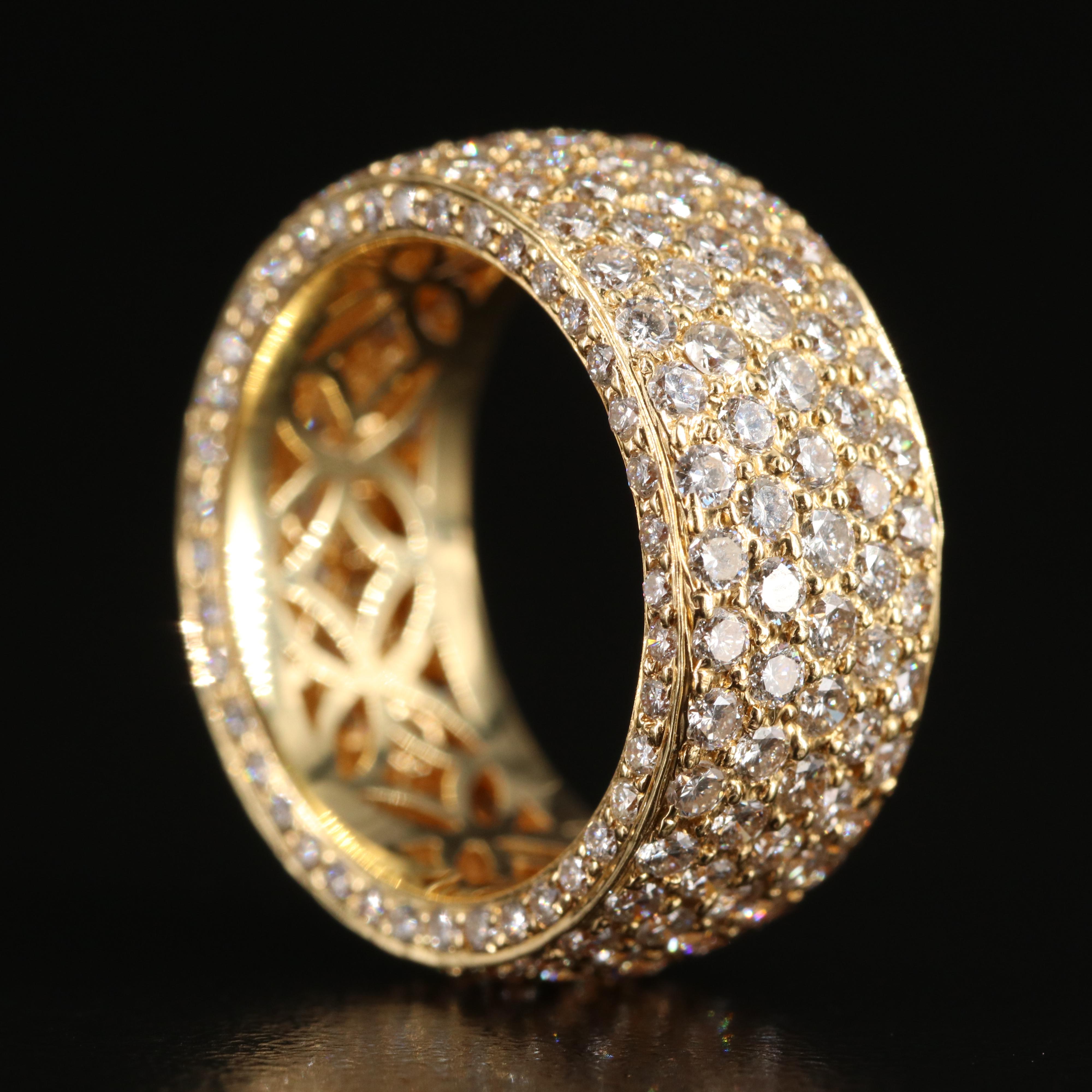 18K 4.11 CTW Pavé Diamond Eternity Band