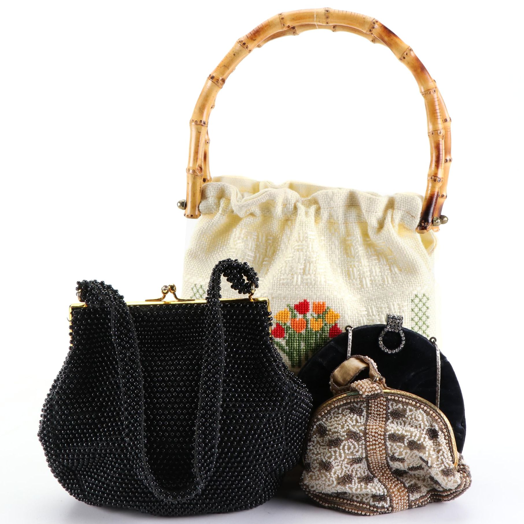Lumured Cordé-Bead Handbag, Dorothy Dale Velvet Evening Bag, and More