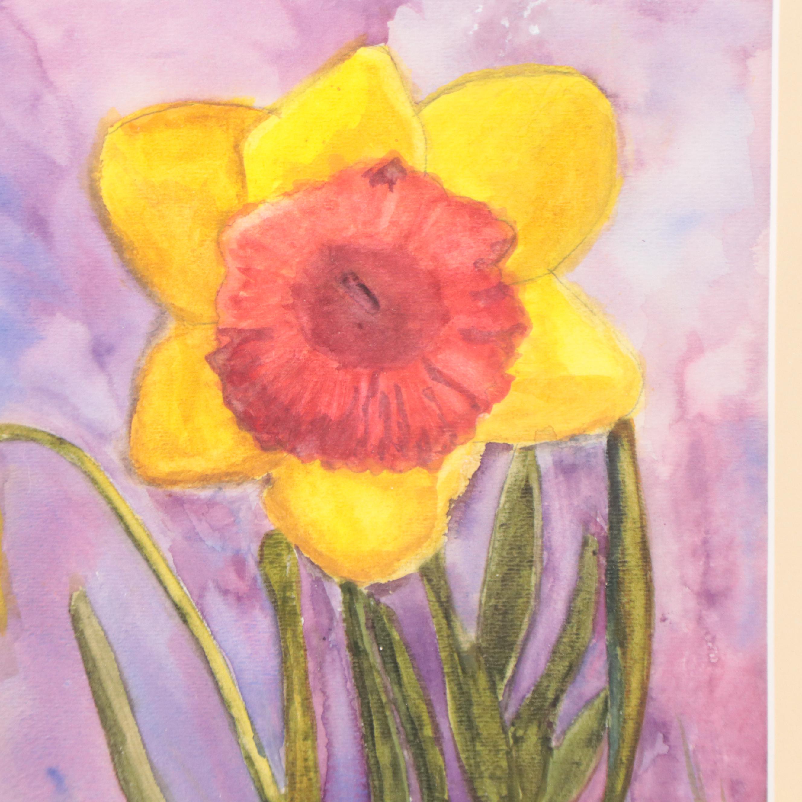 Watercolor Painting of Flowers
