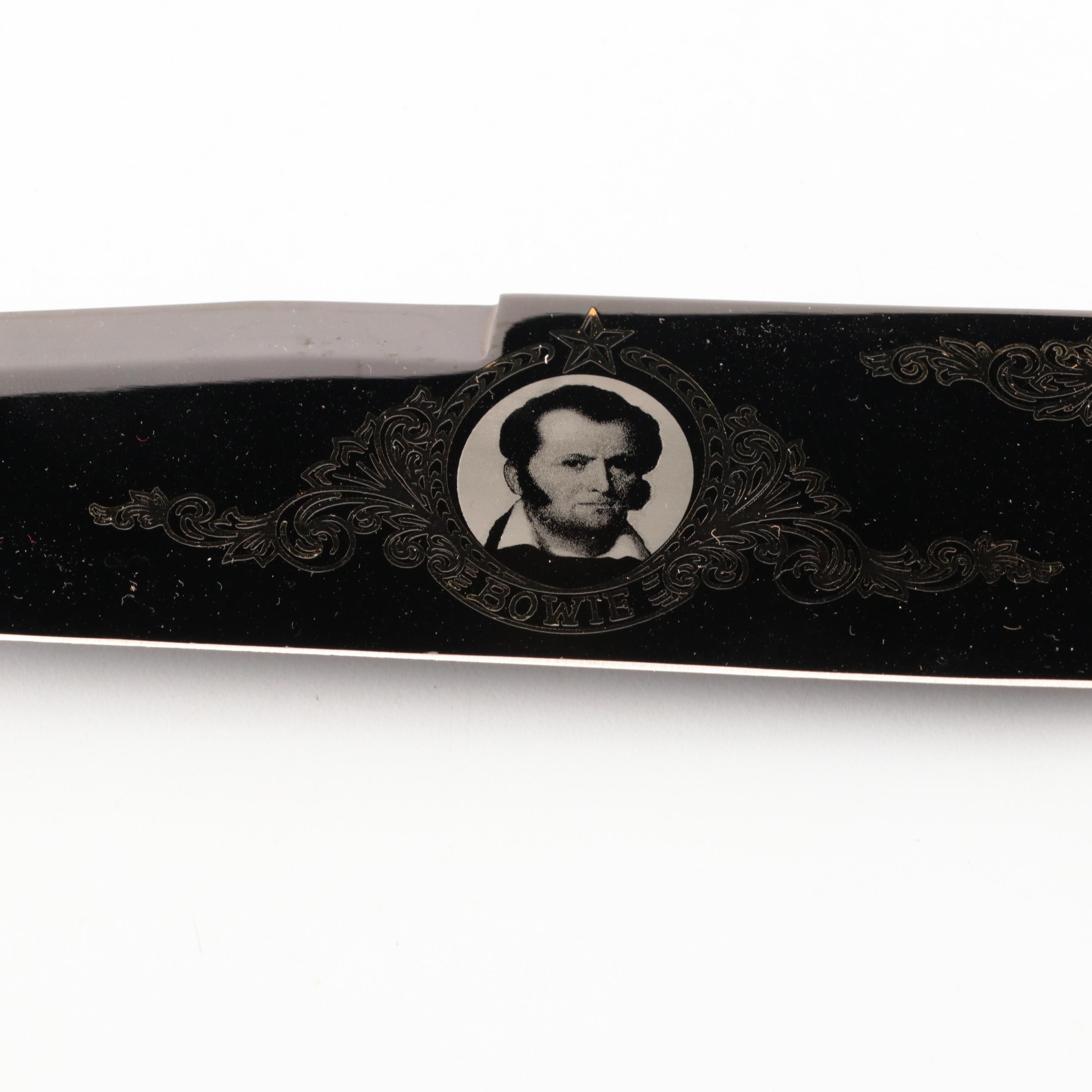 Gigand Jim Bowie Commemorative Bowie Knife and Display