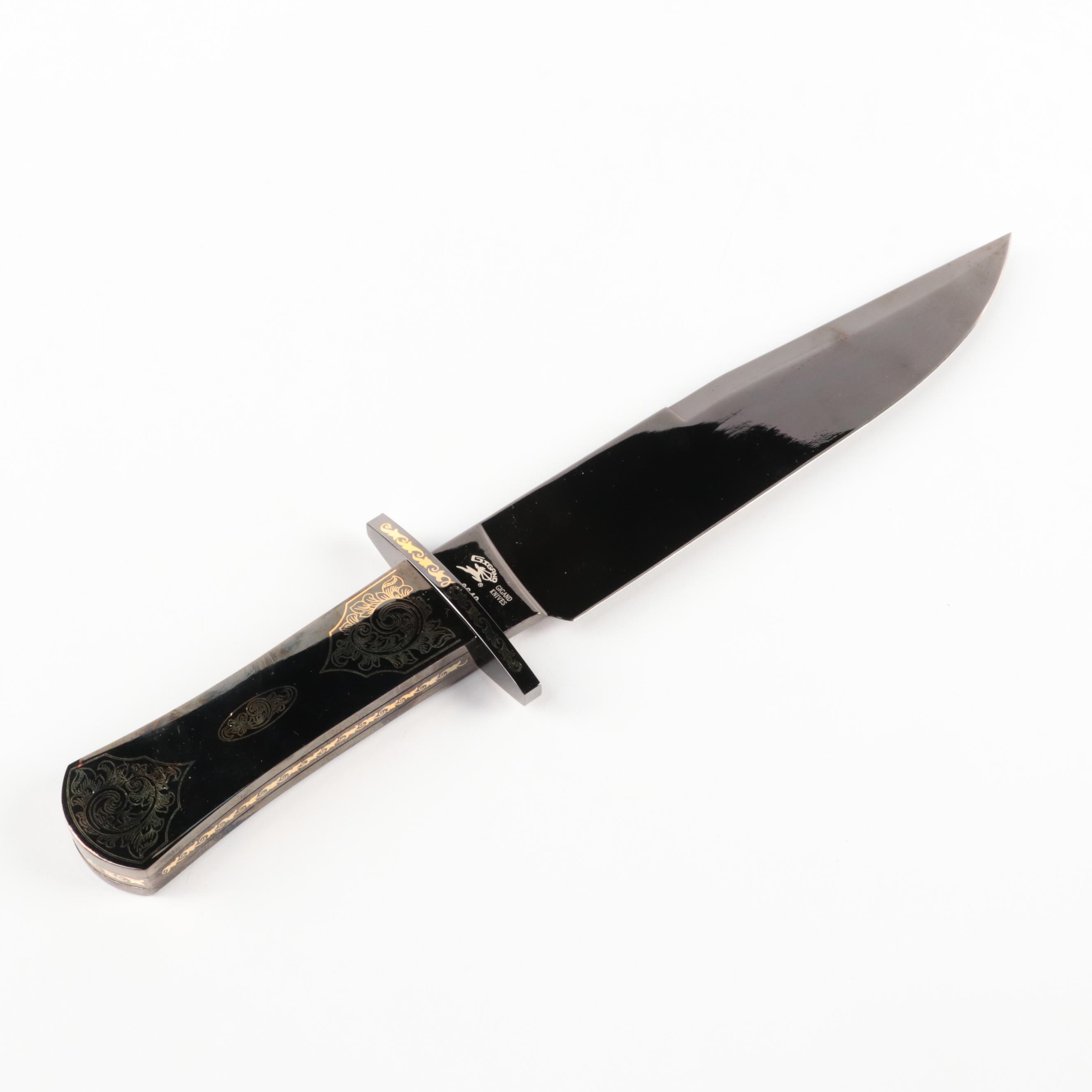 Gigand Jim Bowie Commemorative Bowie Knife and Display