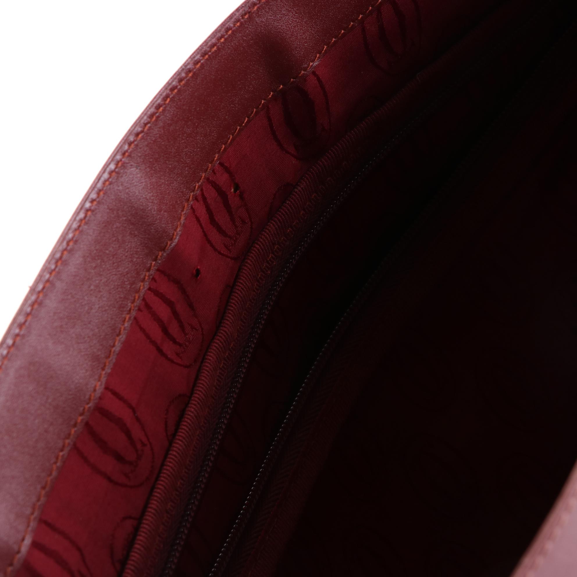 Cartier Must de Cartier Briefcase Bag in Burgundy Leather