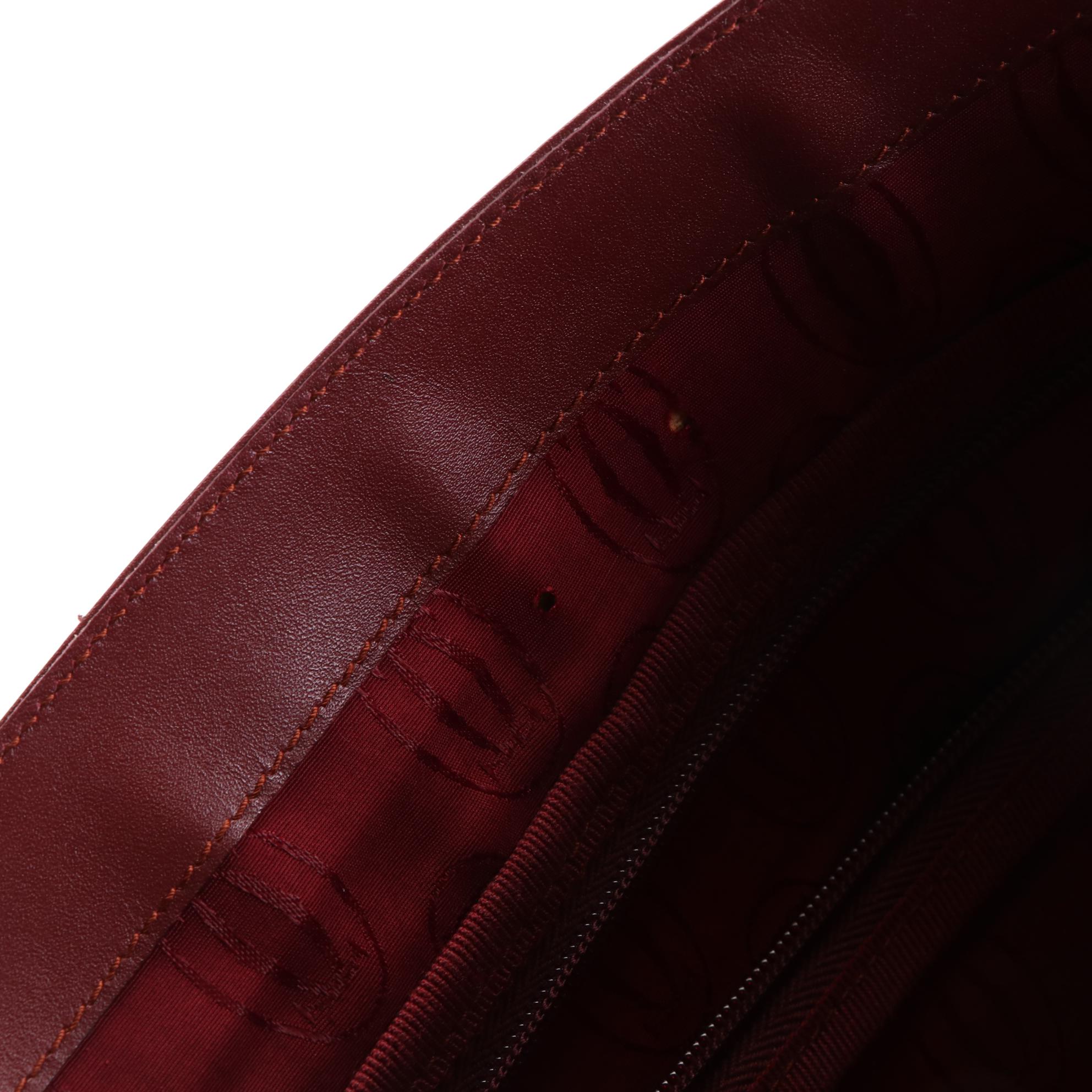 Cartier Must de Cartier Briefcase Bag in Burgundy Leather