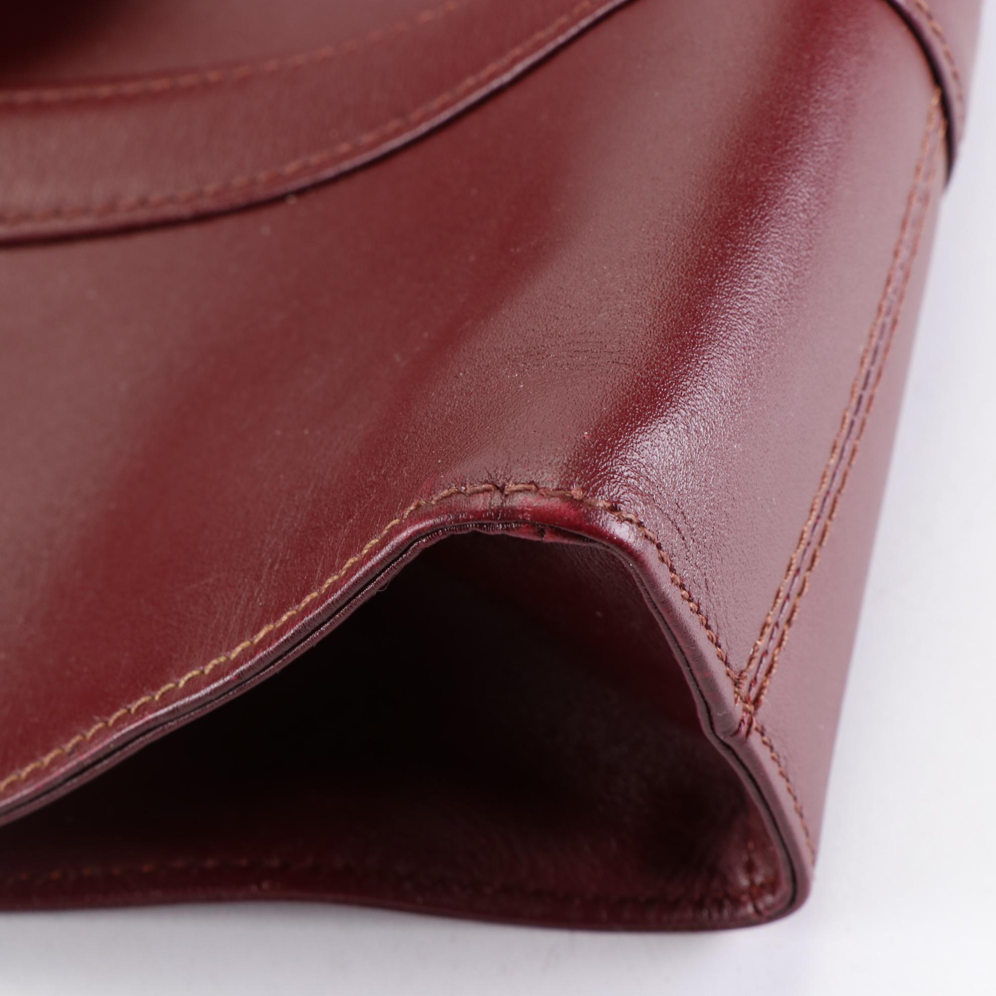 Cartier Must de Cartier Briefcase Bag in Burgundy Leather