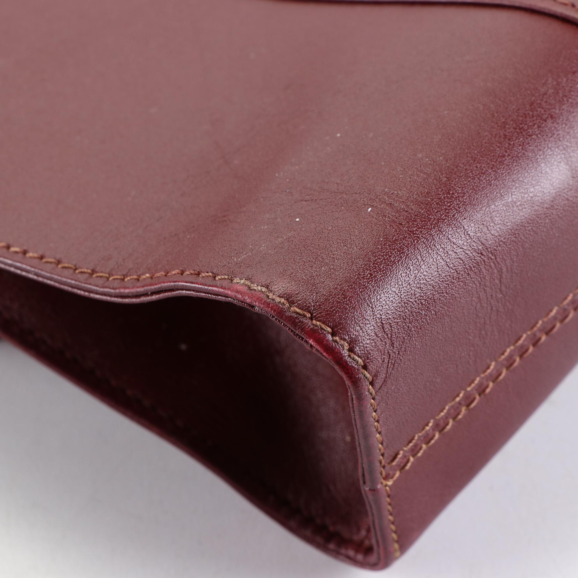 Cartier Must de Cartier Briefcase Bag in Burgundy Leather