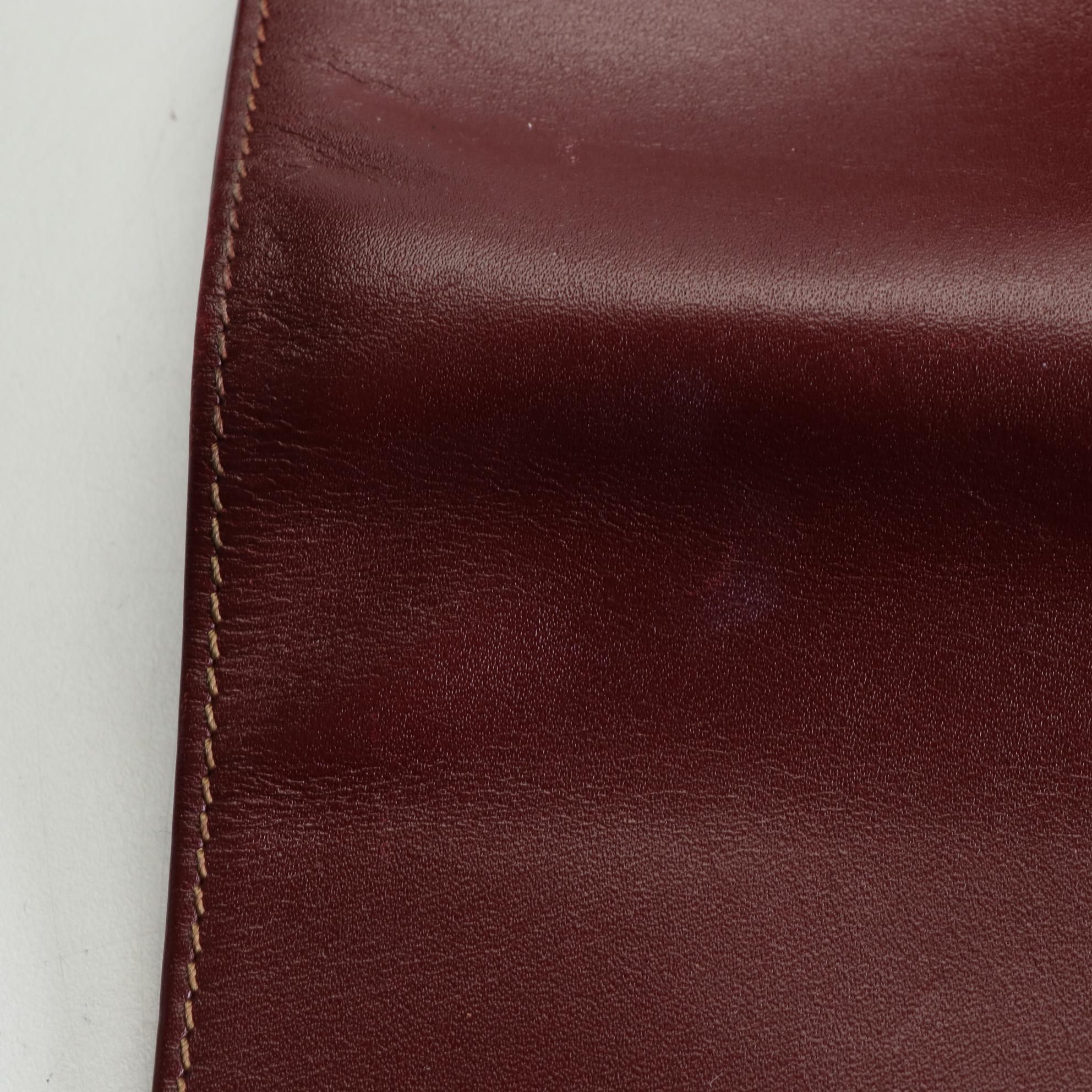 Cartier Must de Cartier Briefcase Bag in Burgundy Leather