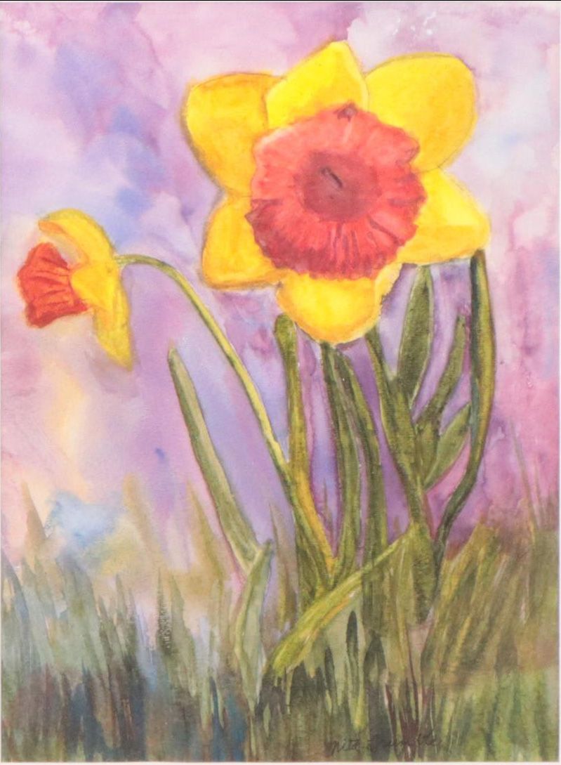 Watercolor Painting of Flowers