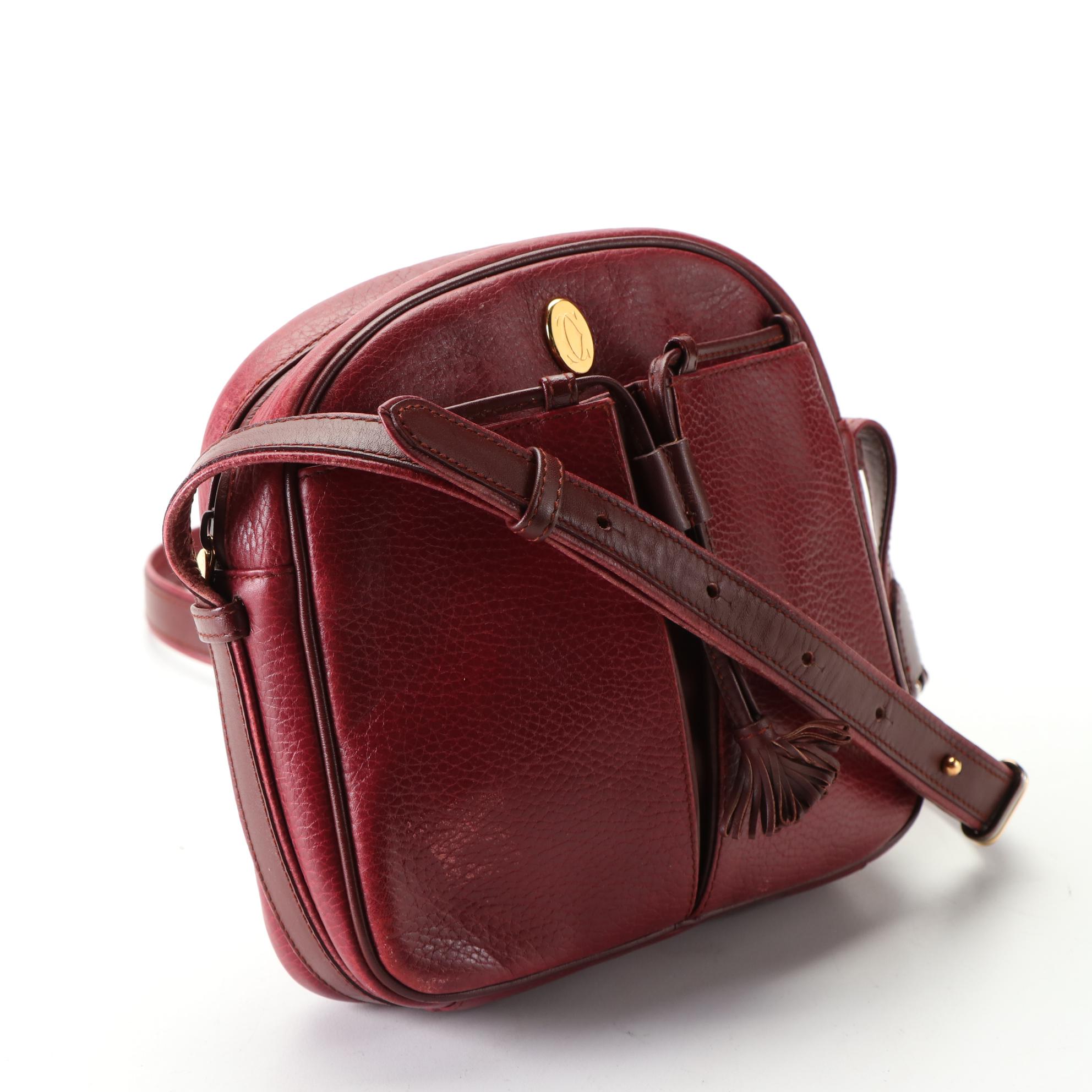 Cartier Must de Cartier Crossbody Bag in Burgundy Leather