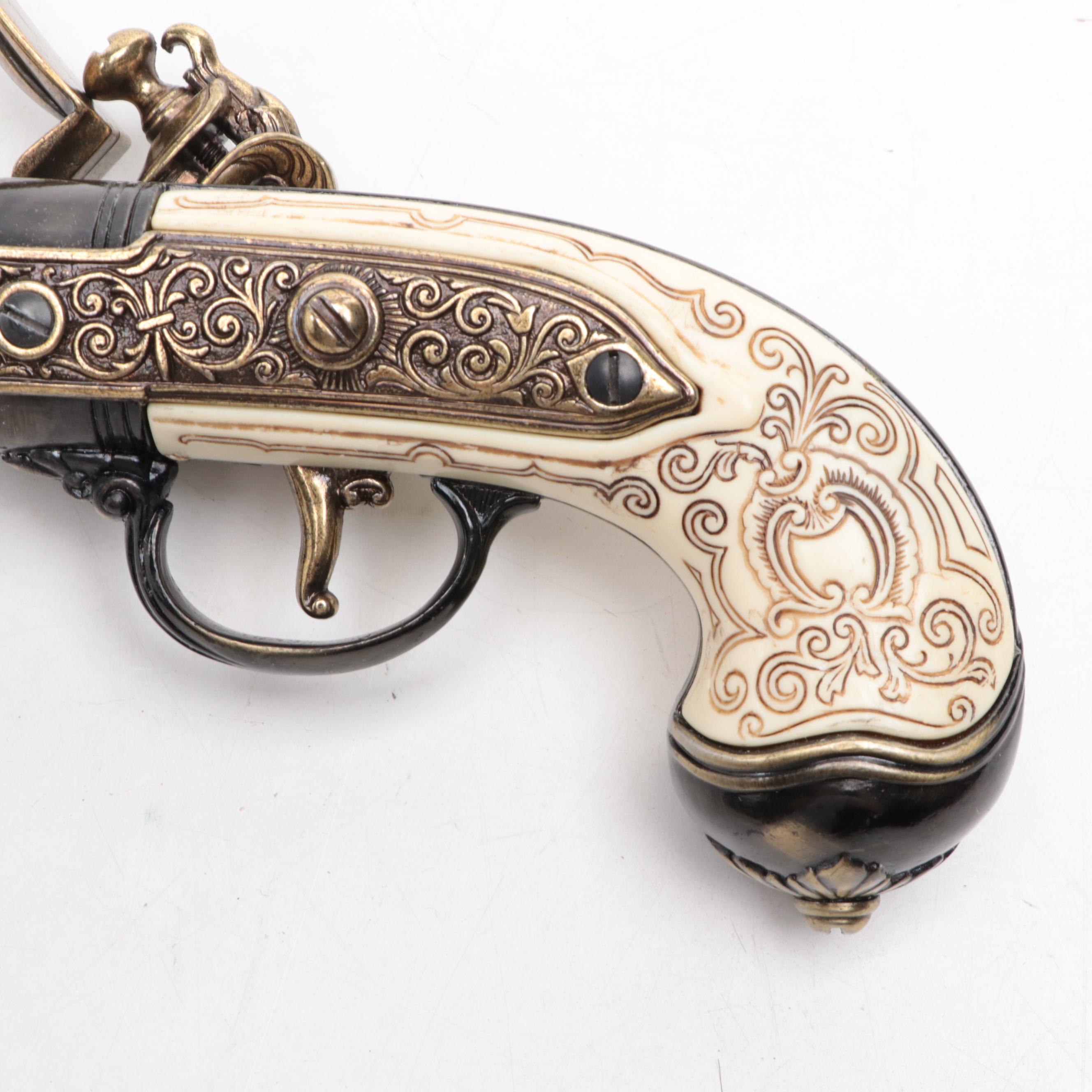 Denix Decorative Replica 1680 Italian Triple Barrel Pistol and Dagger