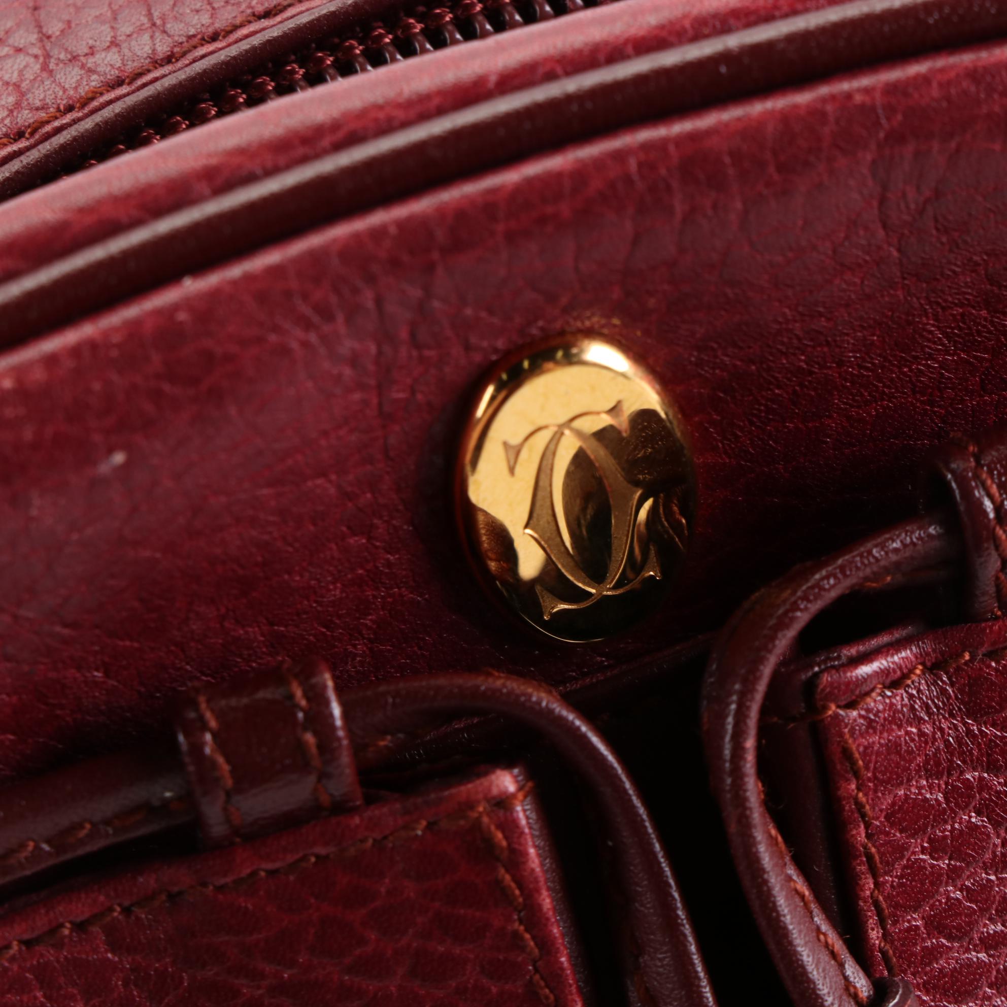 Cartier Must de Cartier Crossbody Bag in Burgundy Leather