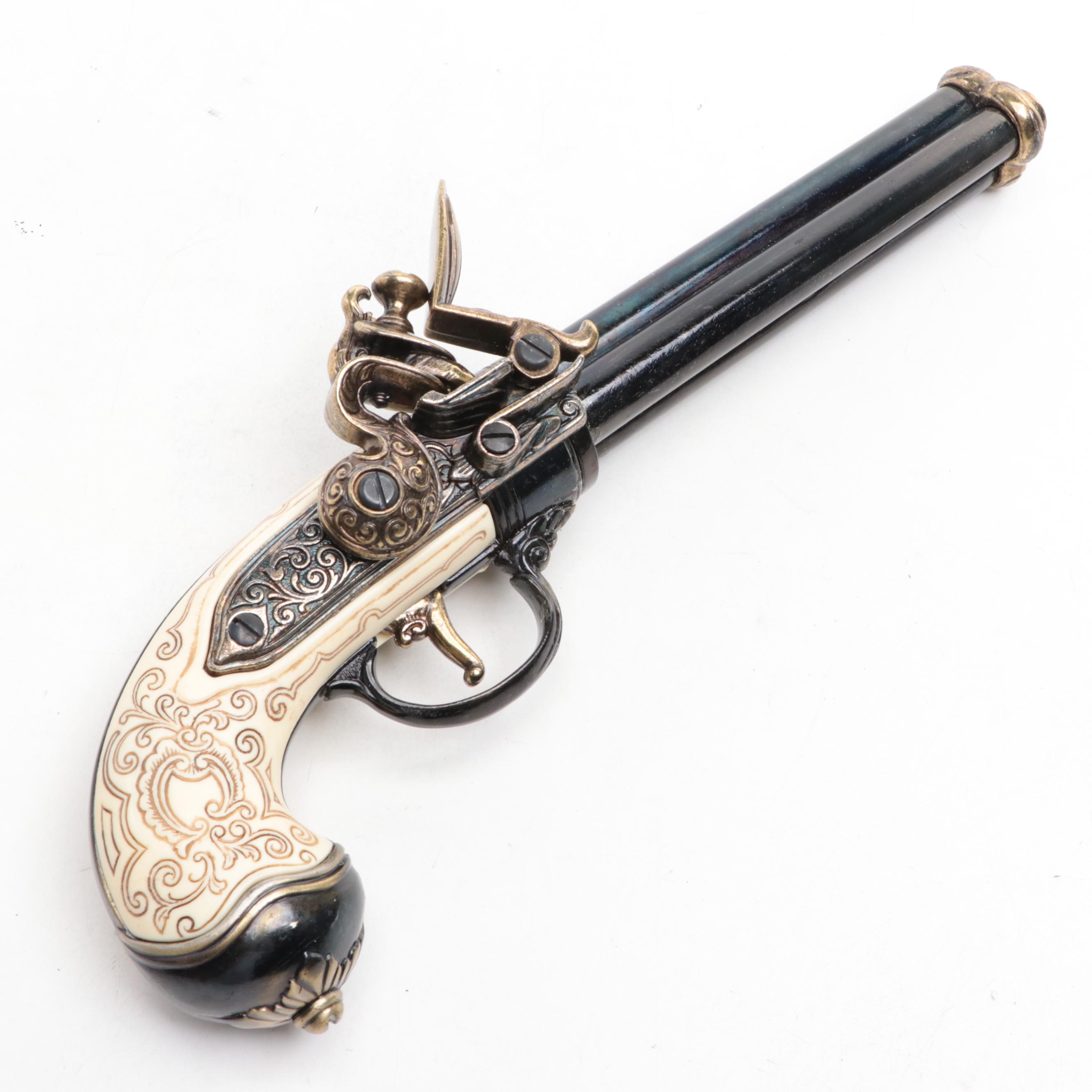 Denix Decorative Replica 1680 Italian Triple Barrel Pistol and Dagger