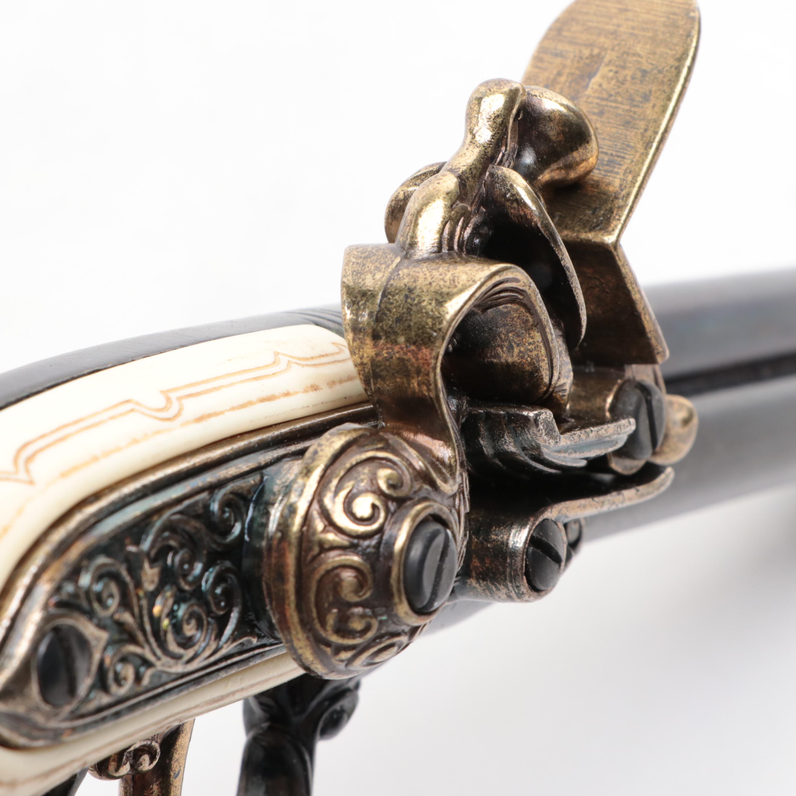 Denix Decorative Replica 1680 Italian Triple Barrel Pistol and Dagger