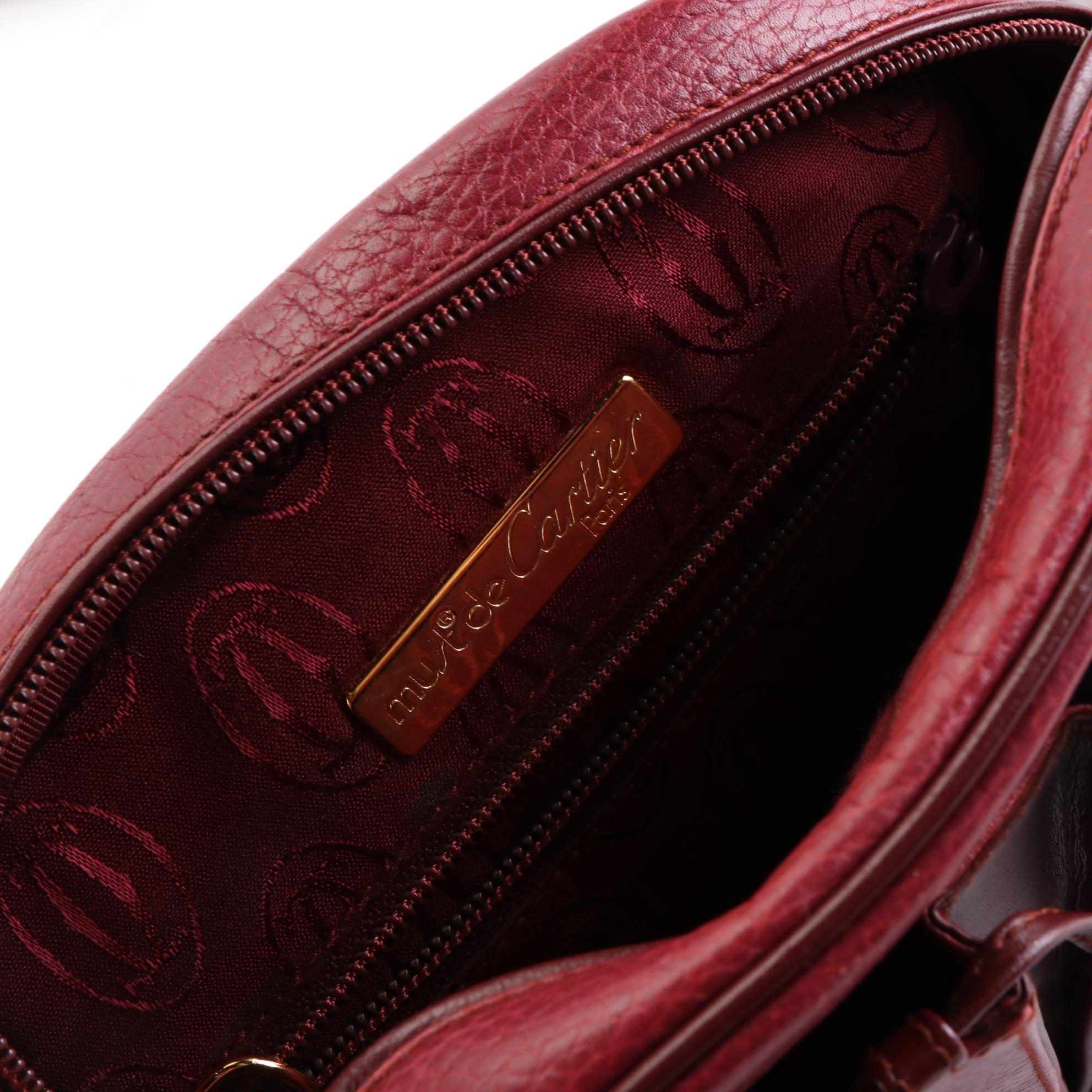 Cartier Must de Cartier Crossbody Bag in Burgundy Leather