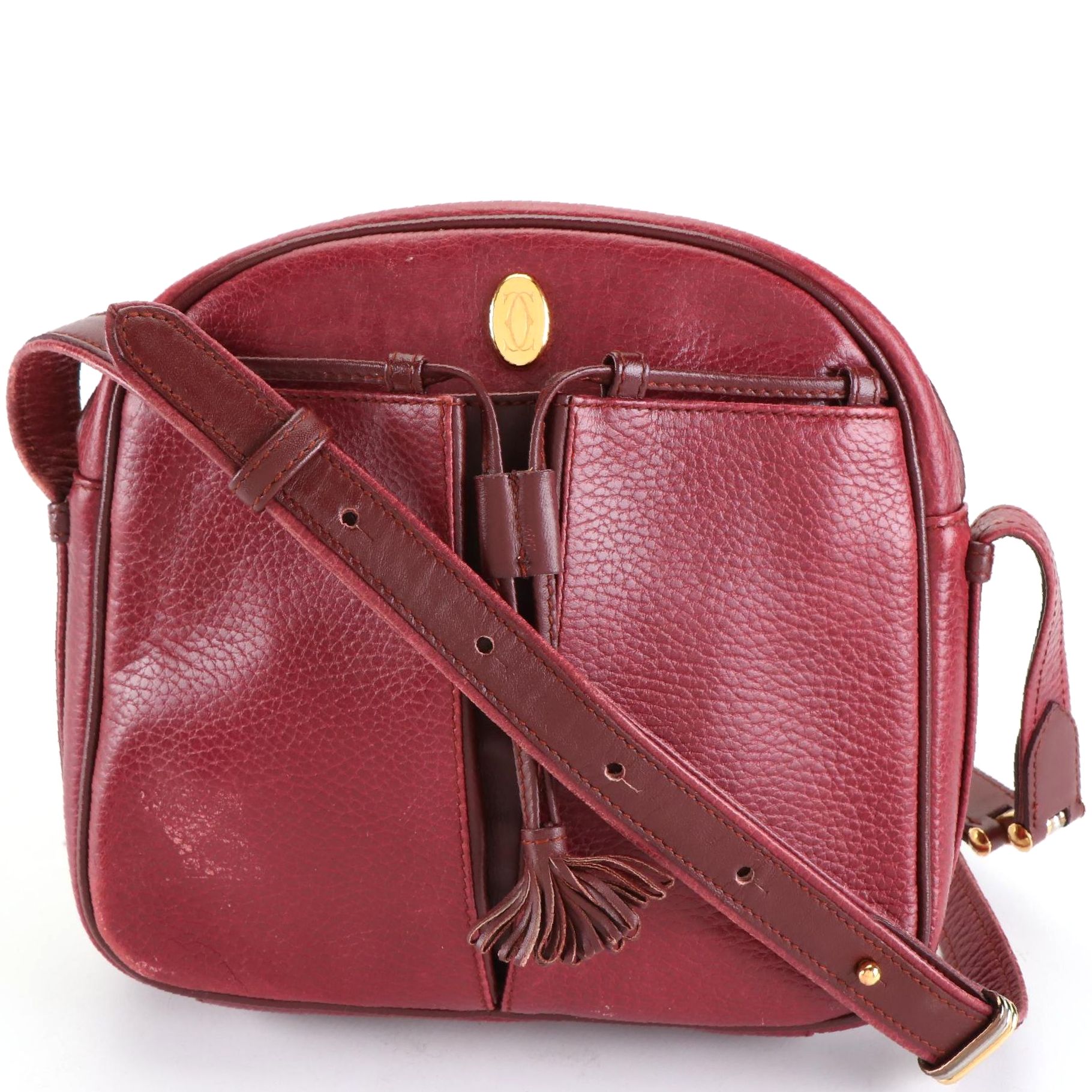 Cartier Must de Cartier Crossbody Bag in Burgundy Leather