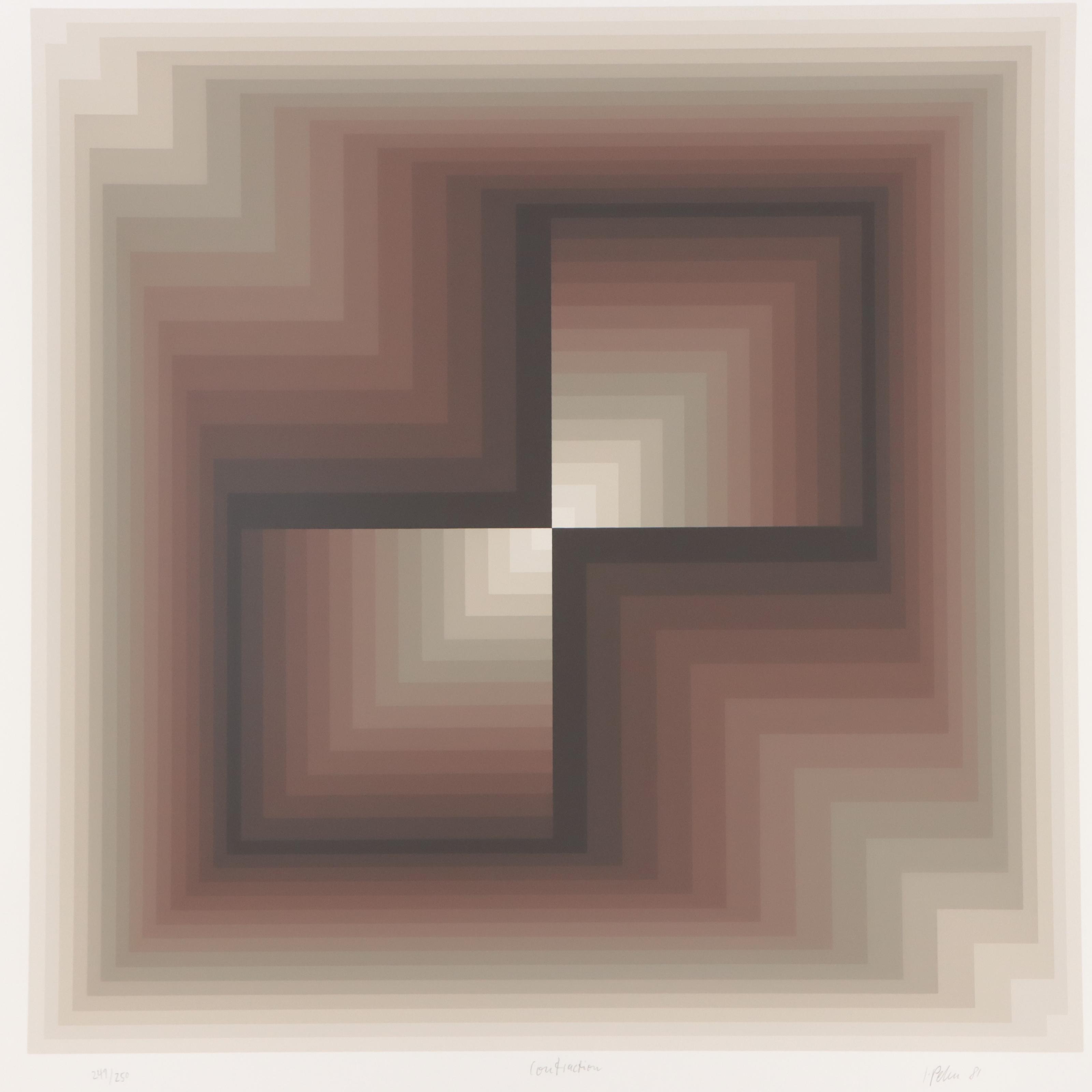 Jurgen Peters Op Art Serigraph "Contraction," 1981