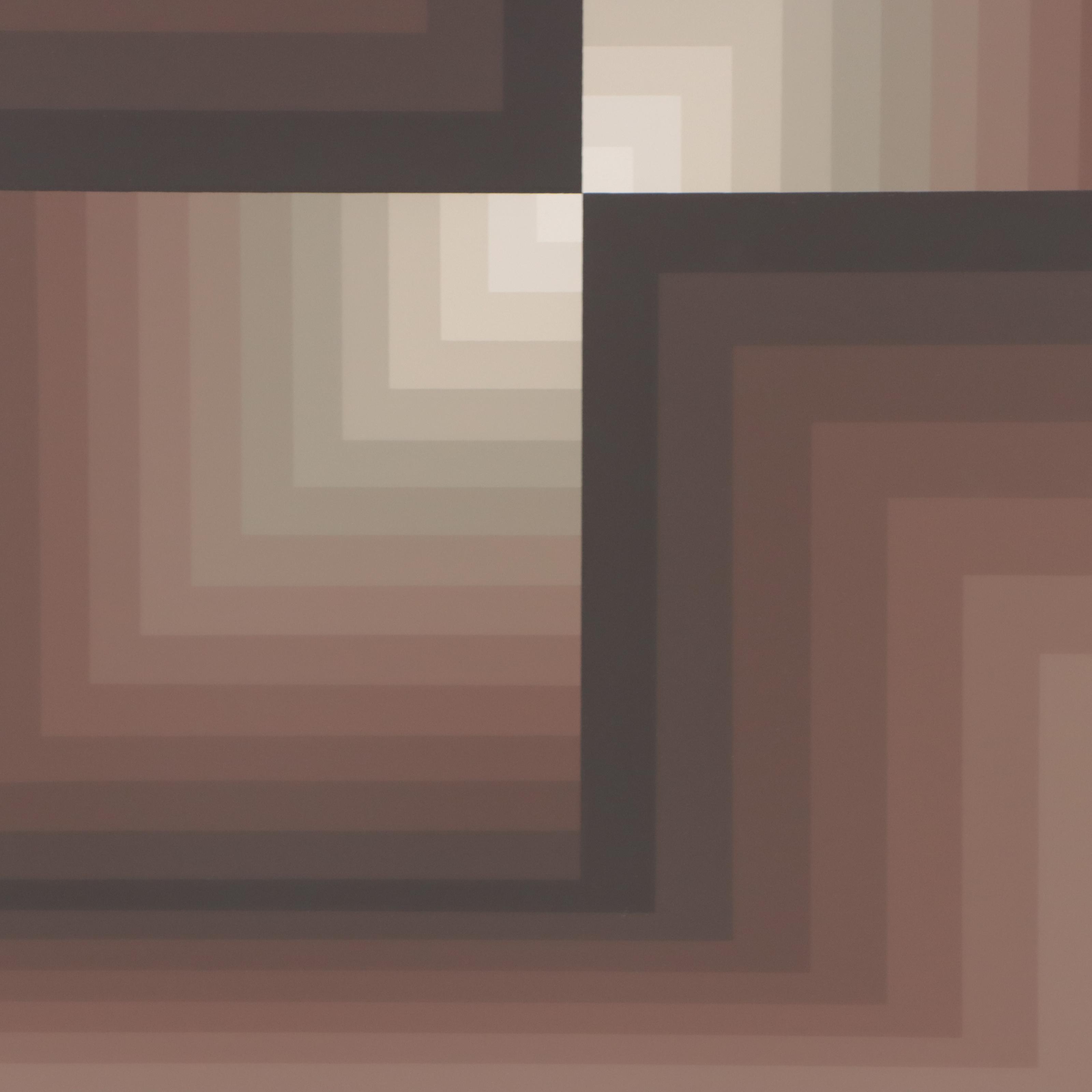 Jurgen Peters Op Art Serigraph "Contraction," 1981