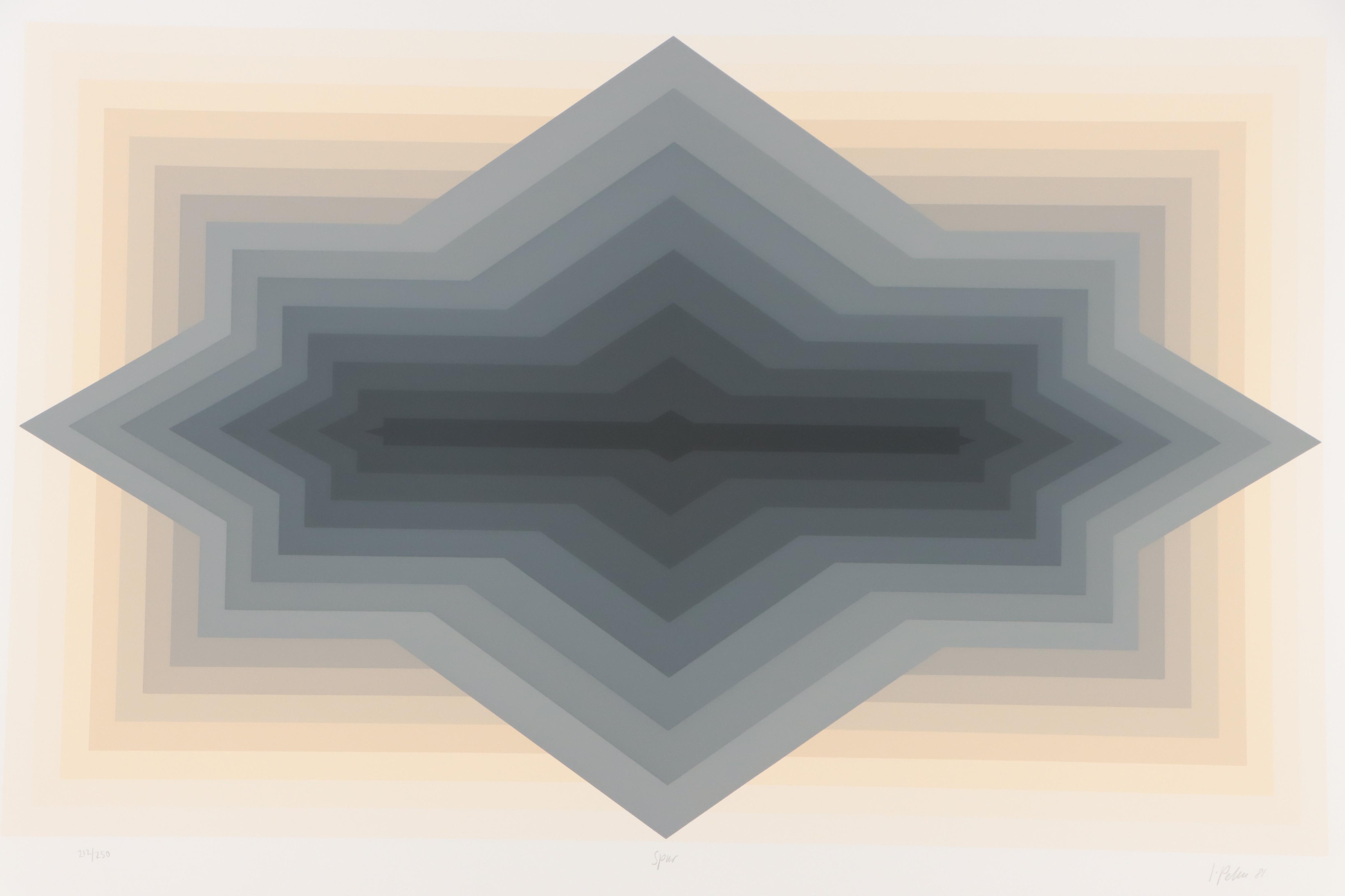 Jurgen Peters Op Art Serigraph "Spur," 1981