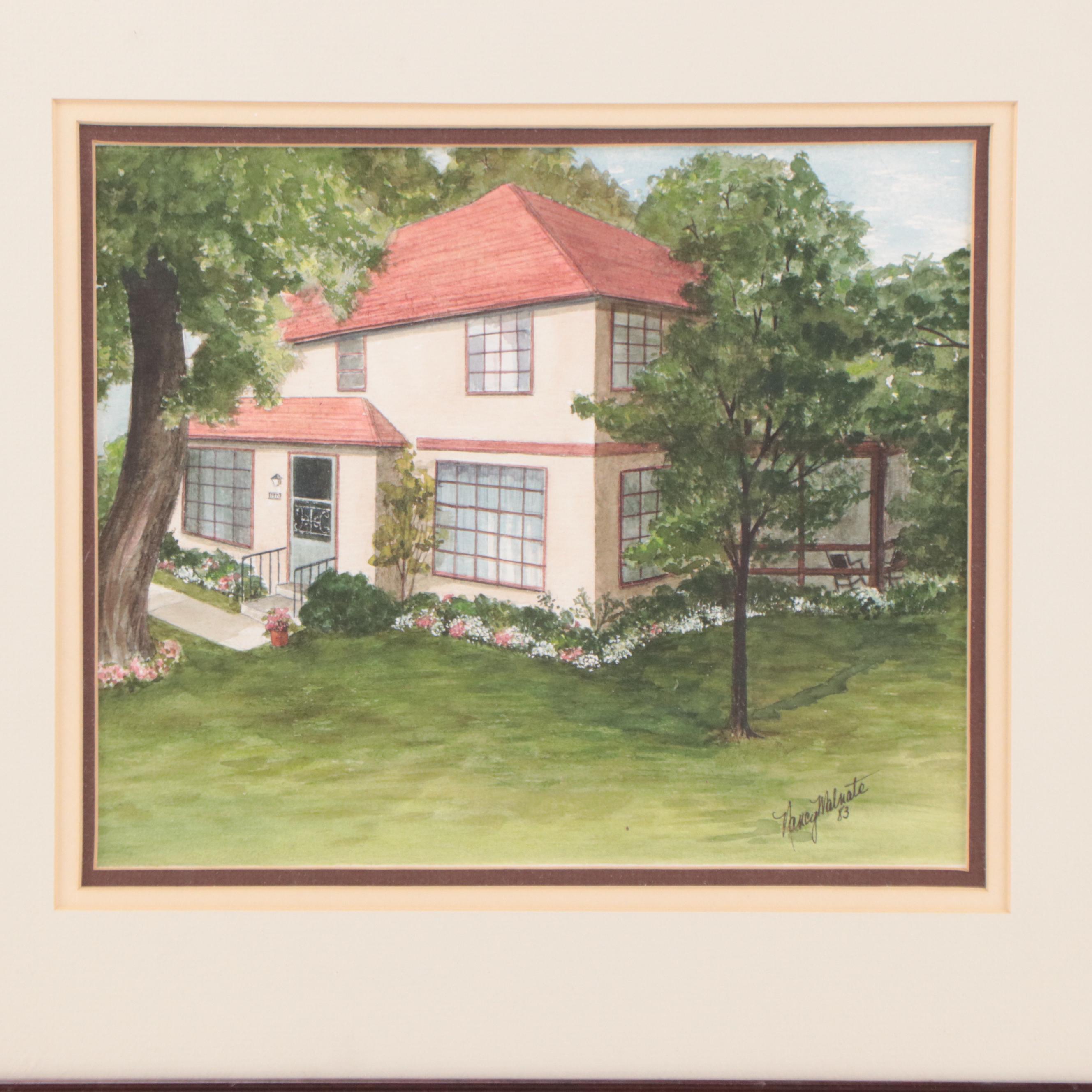 Watercolor Painting of House, 1983