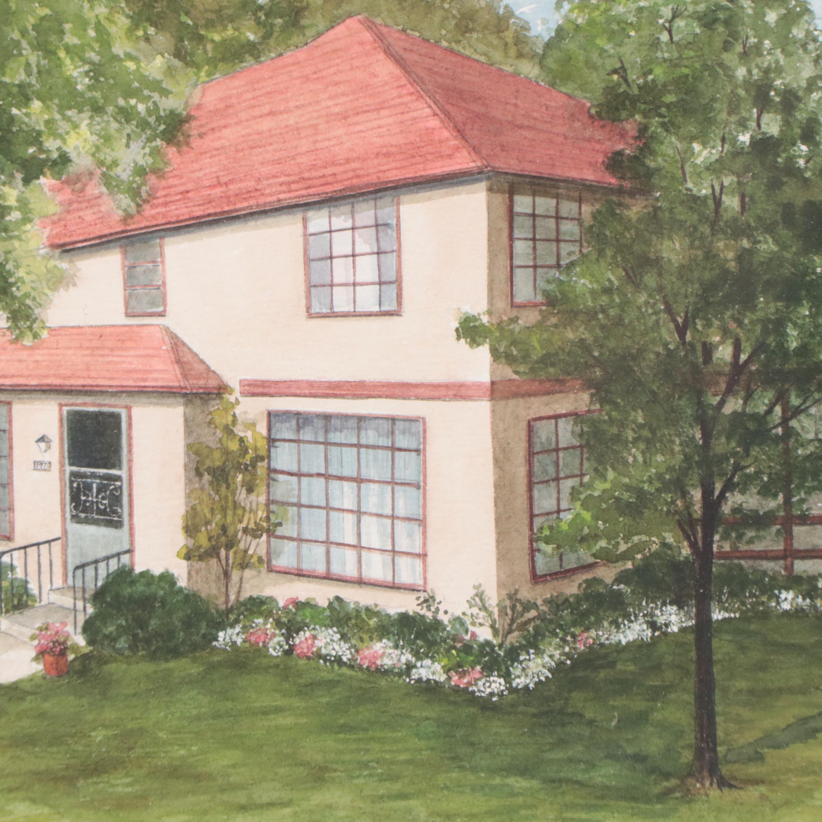 Watercolor Painting of House, 1983