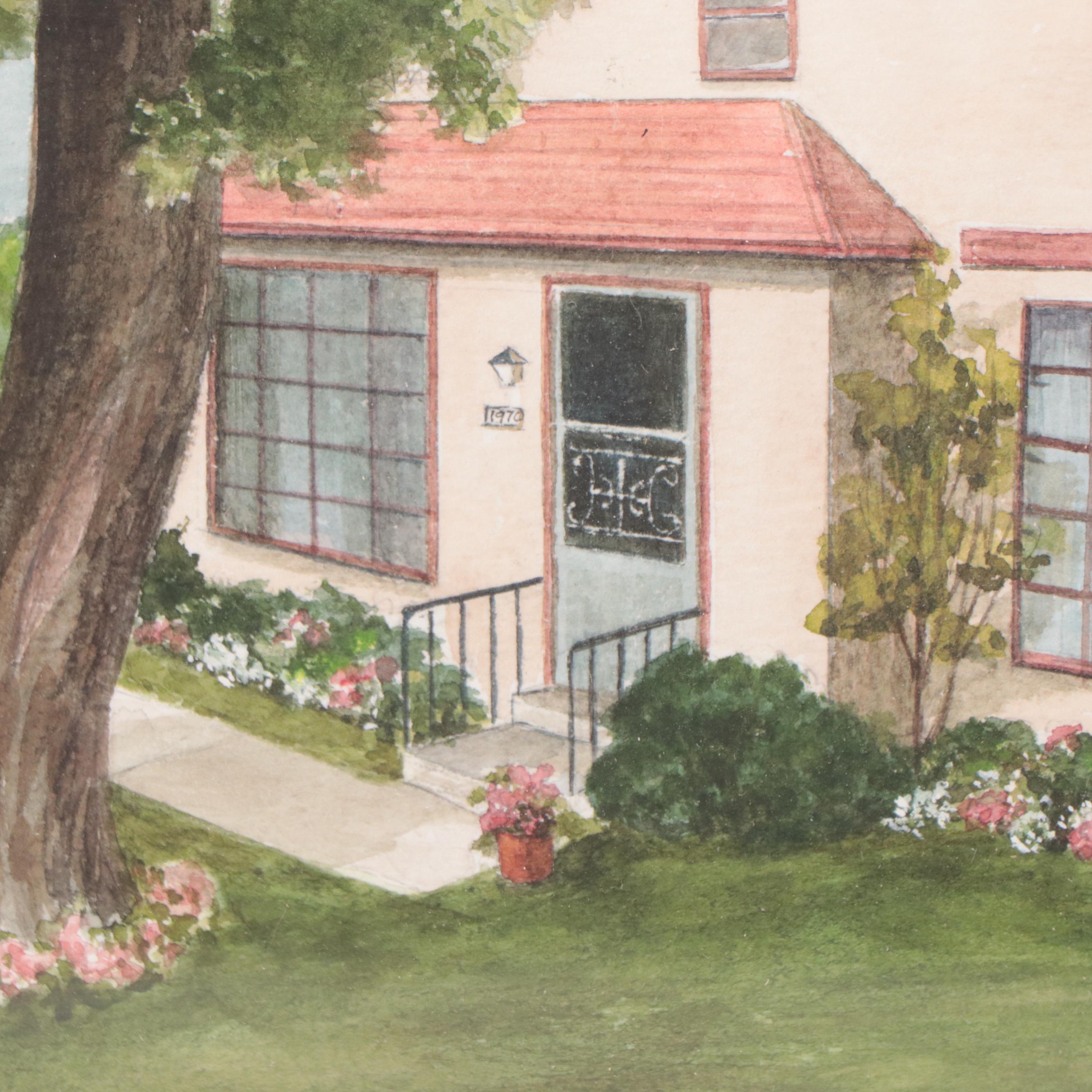 Watercolor Painting of House, 1983