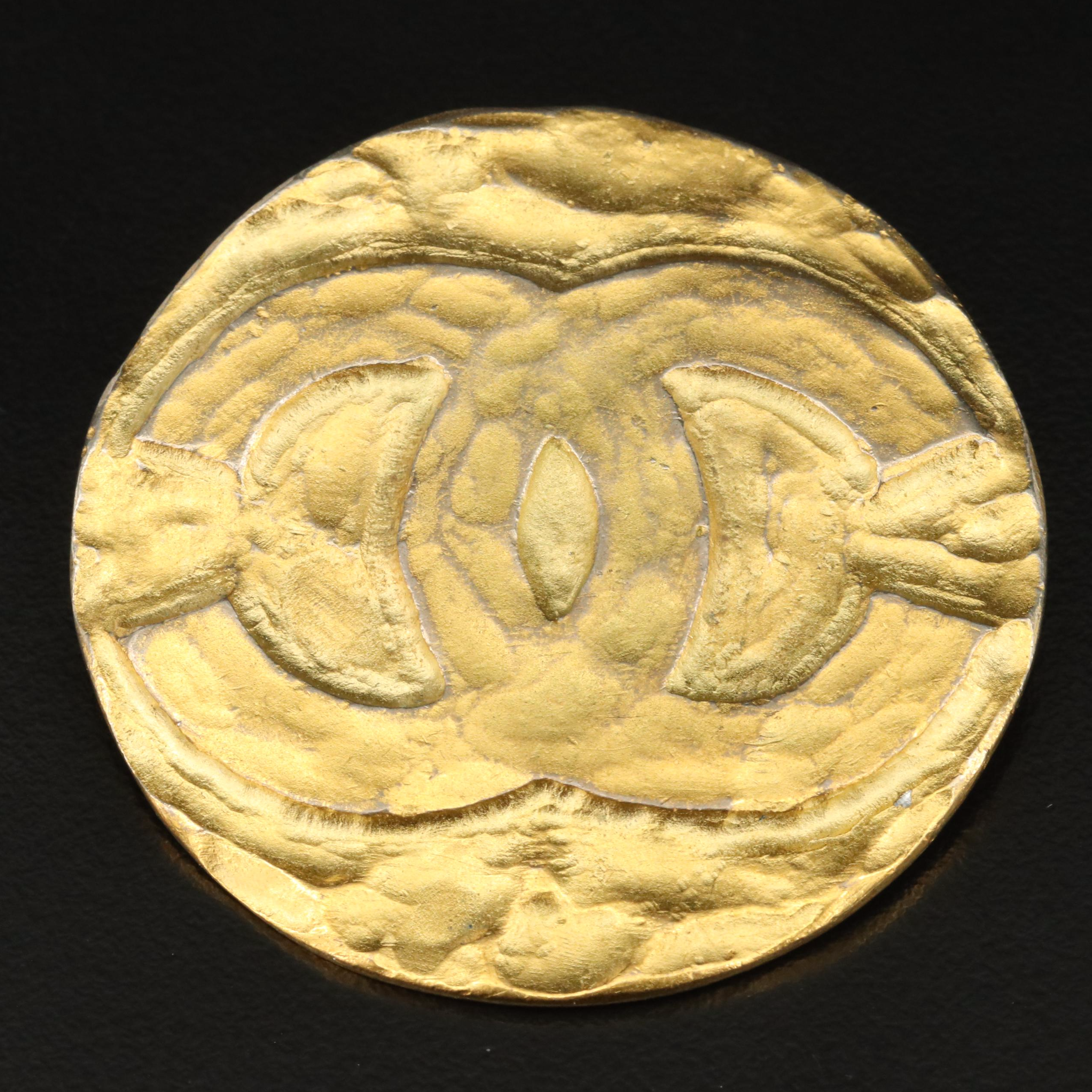 Chanel CC Logo Circle Brooch