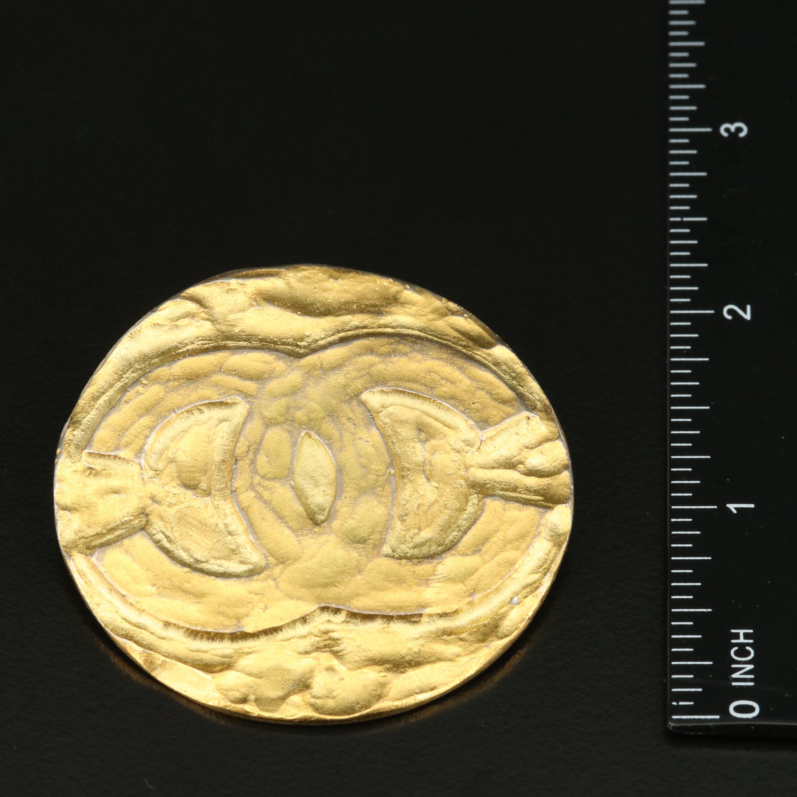 Chanel CC Logo Circle Brooch