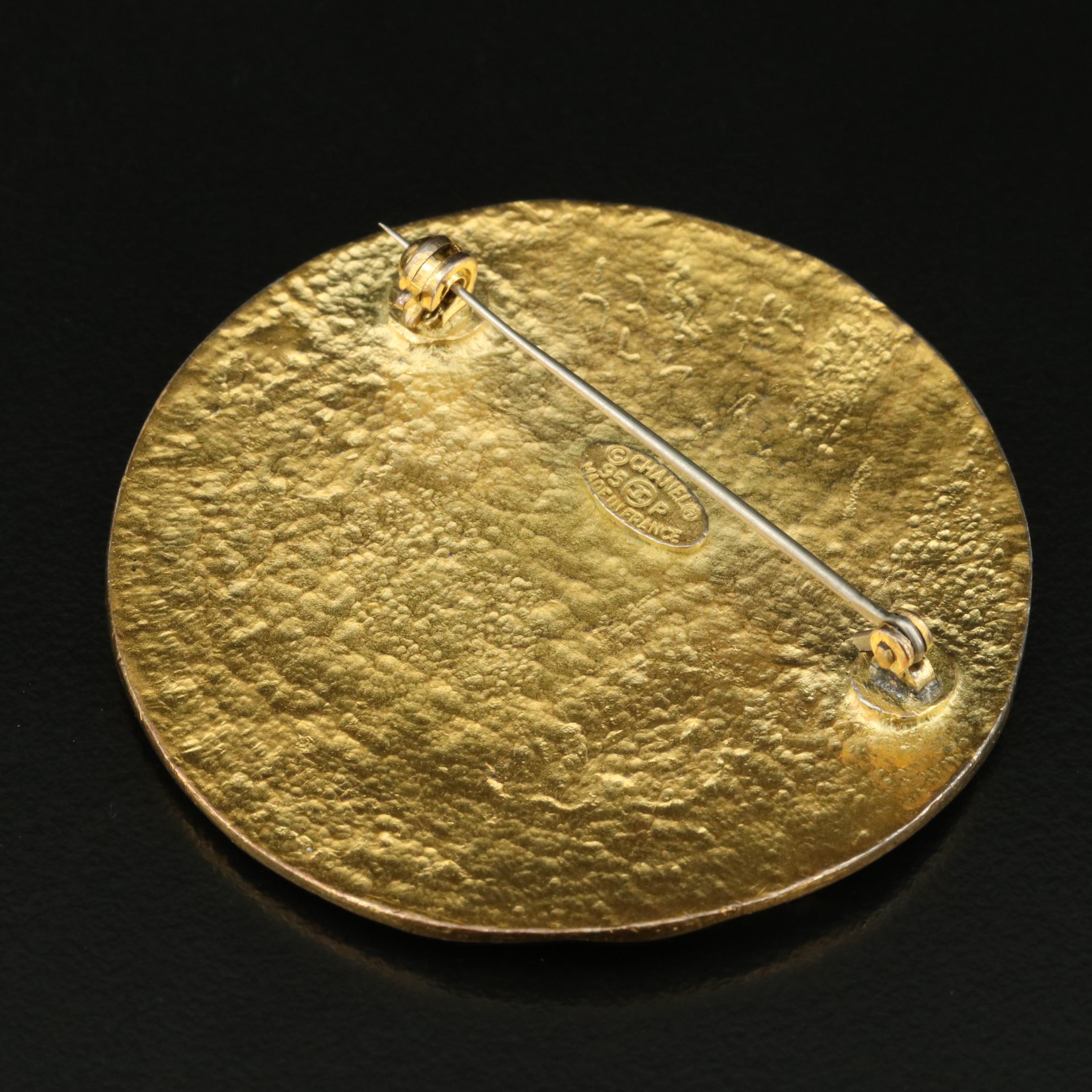 Chanel CC Logo Circle Brooch