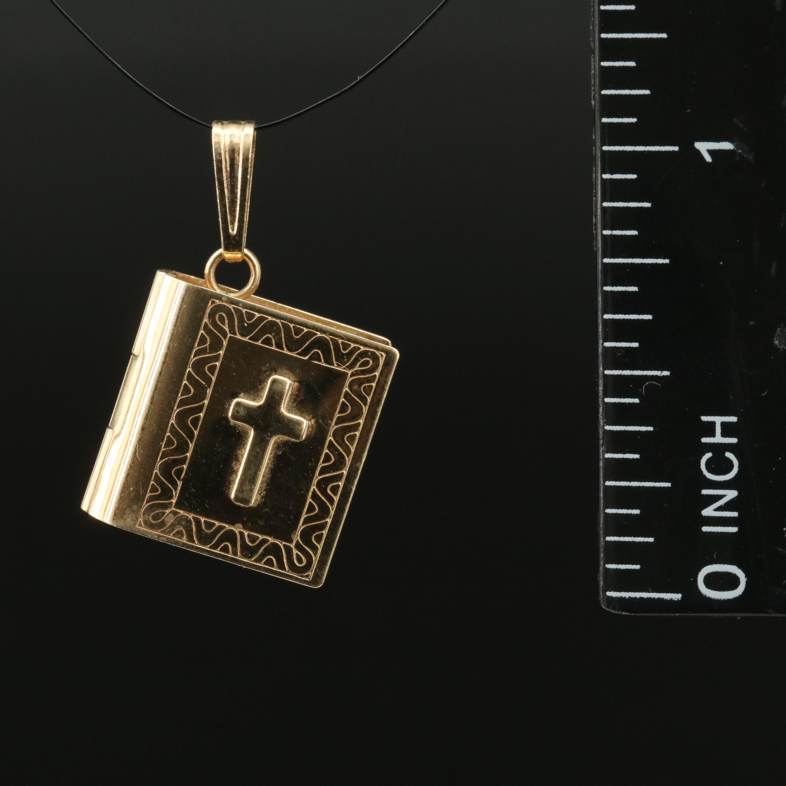 Vintage 14K Holy Bible Pendant