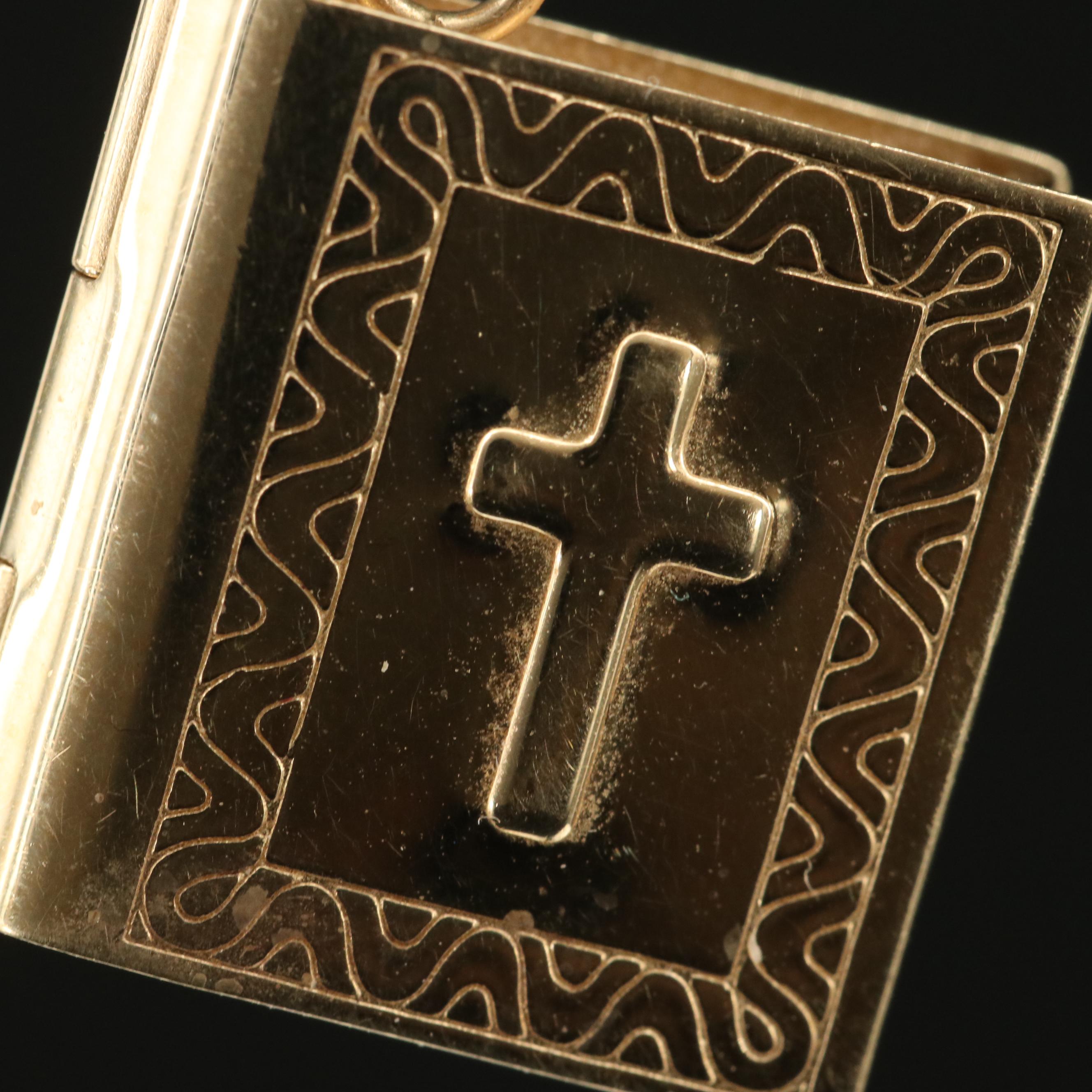 Vintage 14K Holy Bible Pendant